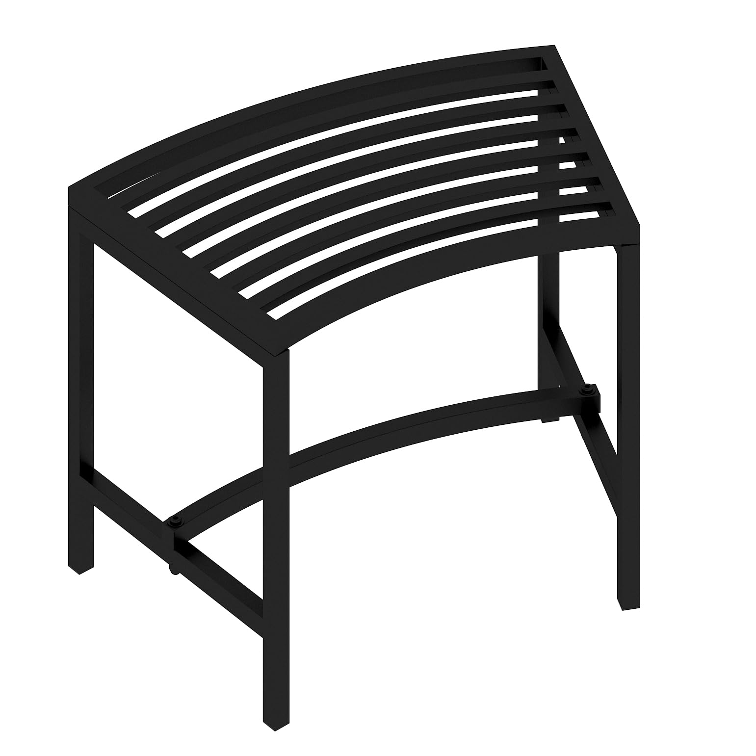 4-Piece Metal Curved Fire Pit Bench Set - Heavy Duty Steel Backless Outdoor Seating for Garden, Patio, Porch & Backyard - Perfect for Campfires, Outdoor Gatherings & Garden Decor (Black, Style 1)