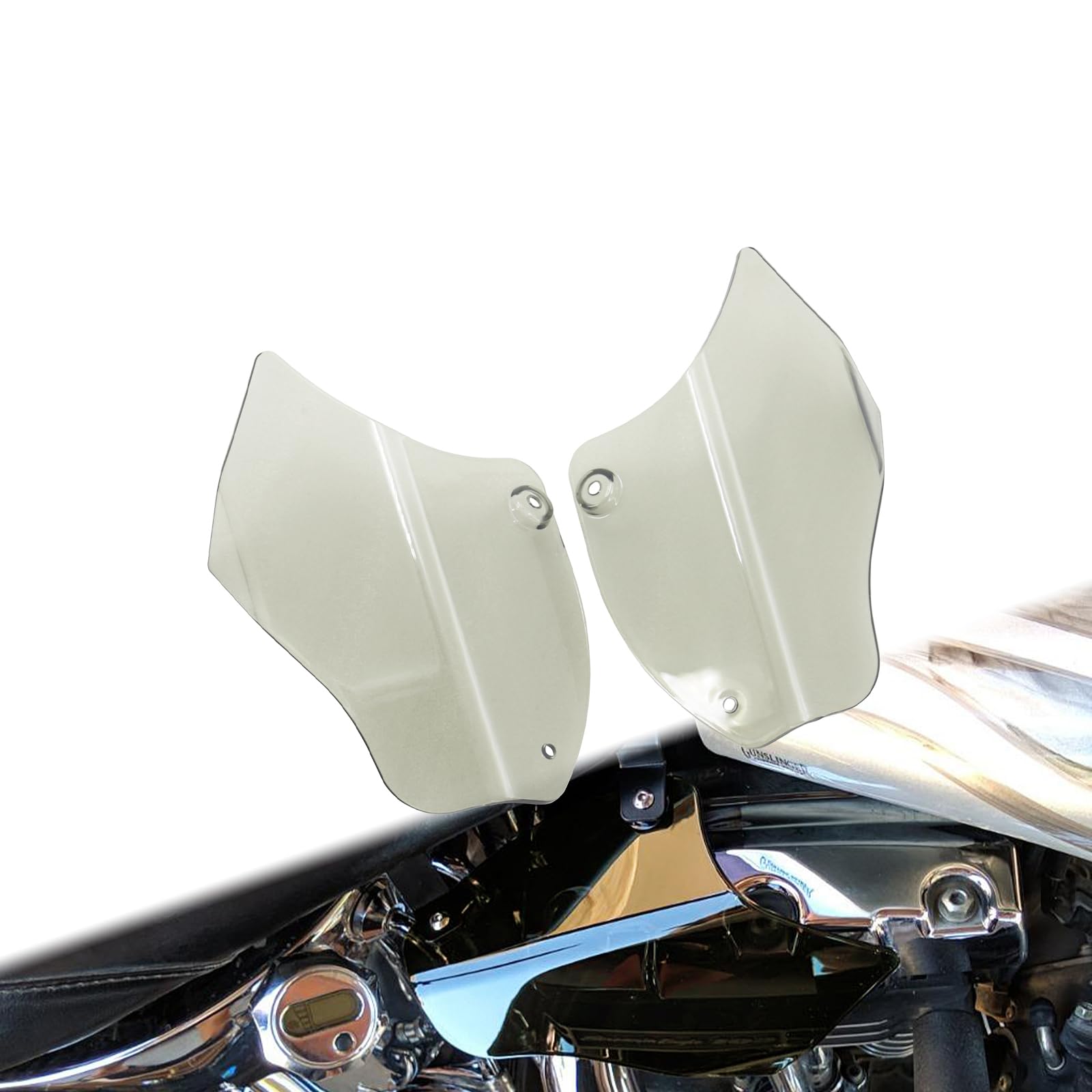 Harley Softail FLS FXS Motorcycle Air Deflector (2000-2017) - Smoke Reflective Saddle Shields & Heat Deflector for Wind Protection | Perfect for Long Rides & Hot Weather Commuting
