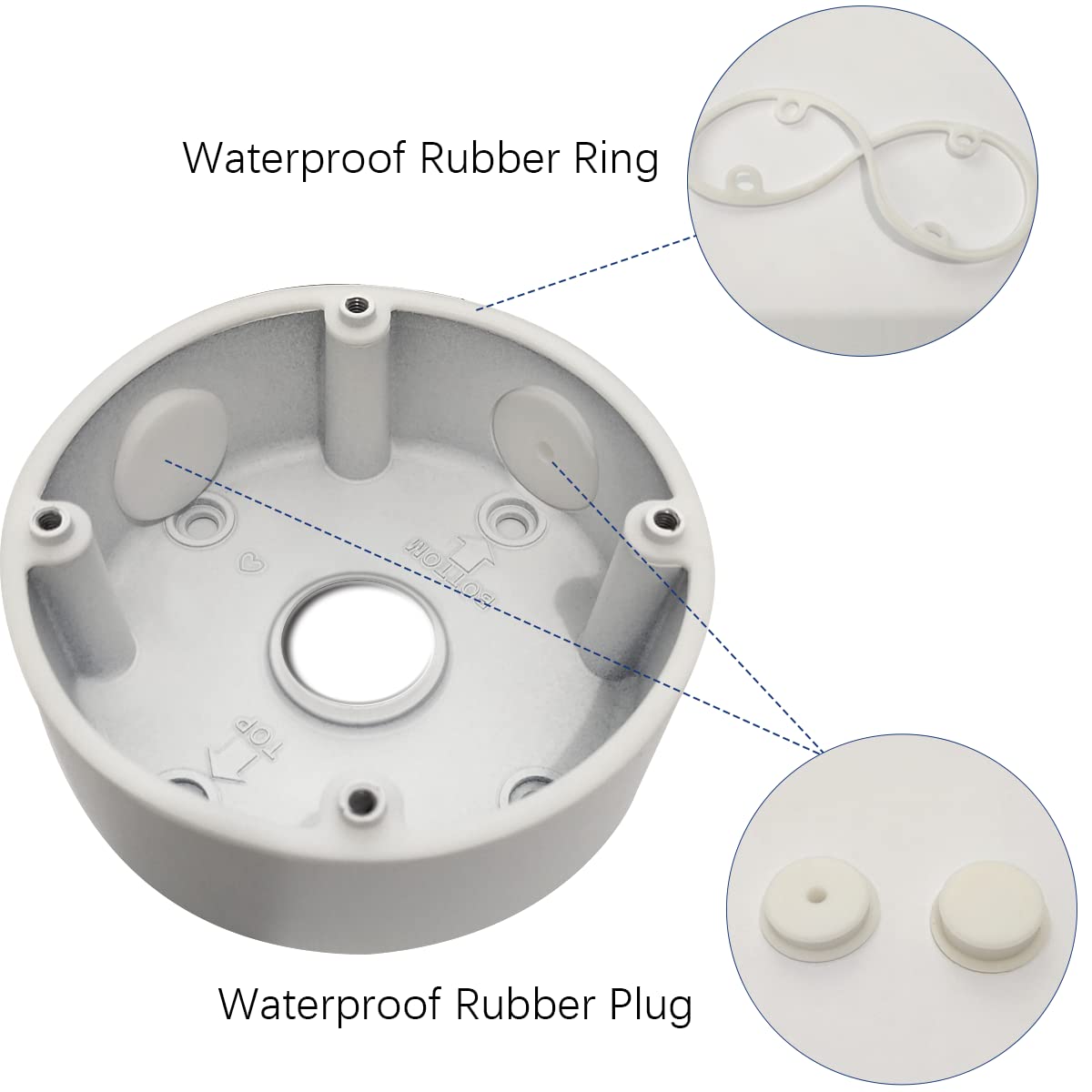 Universal Aluminum Waterproof Junction Box Mount Bracket - Compatible with Bullet Security Cameras & Solar Panels - Wall/Ceiling Installation - Hide Cables - Durable Metal Housing (8 Pack) - Ideal for Outdoor Security Systems & Solar Power Setups
