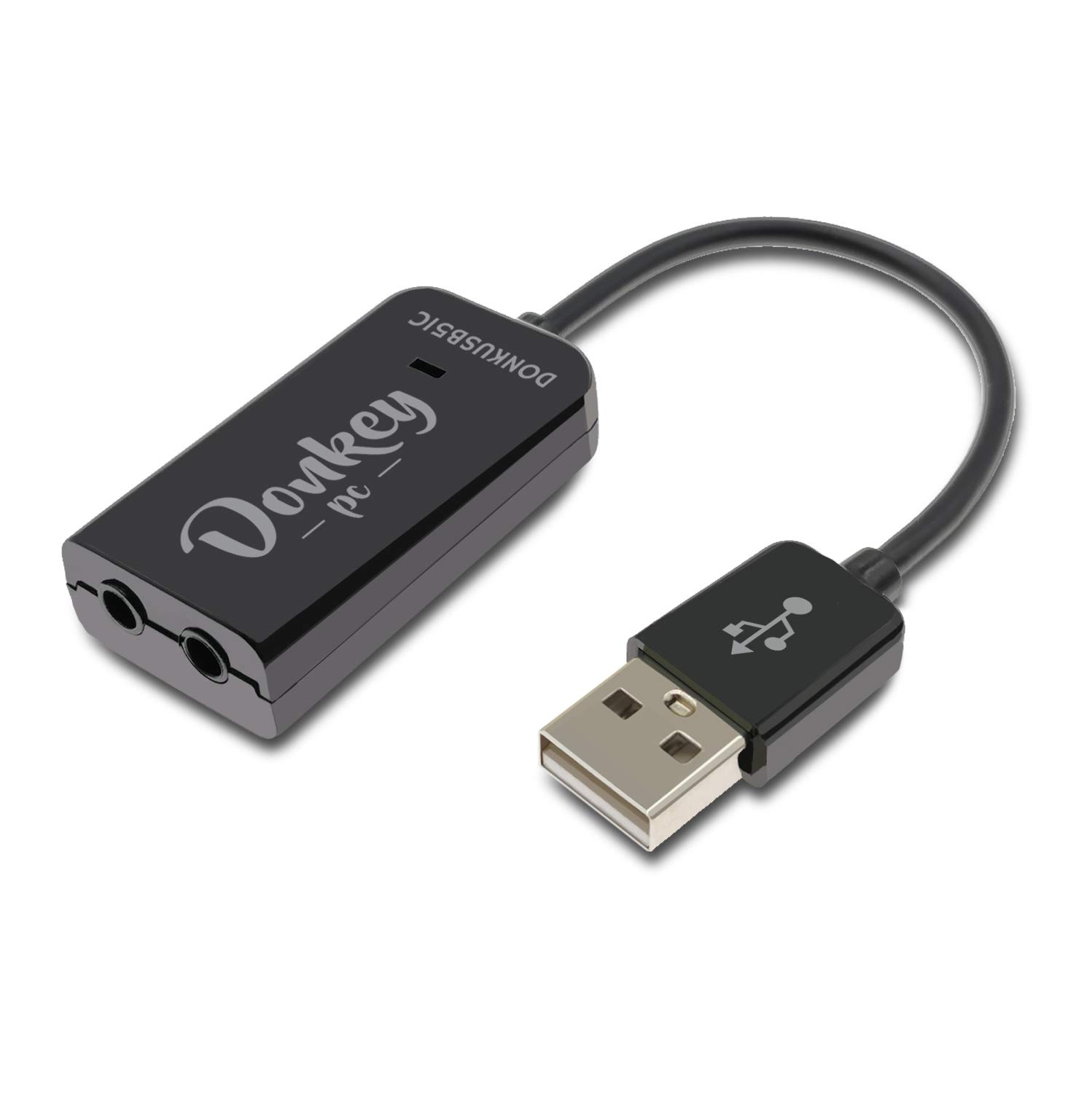 Donkey PC USB 5.1 External Sound Card Adapter with Microphone Input & Headphone Jack - Plug & Play Audio Converter for Gaming, Streaming, and Conference Calls
