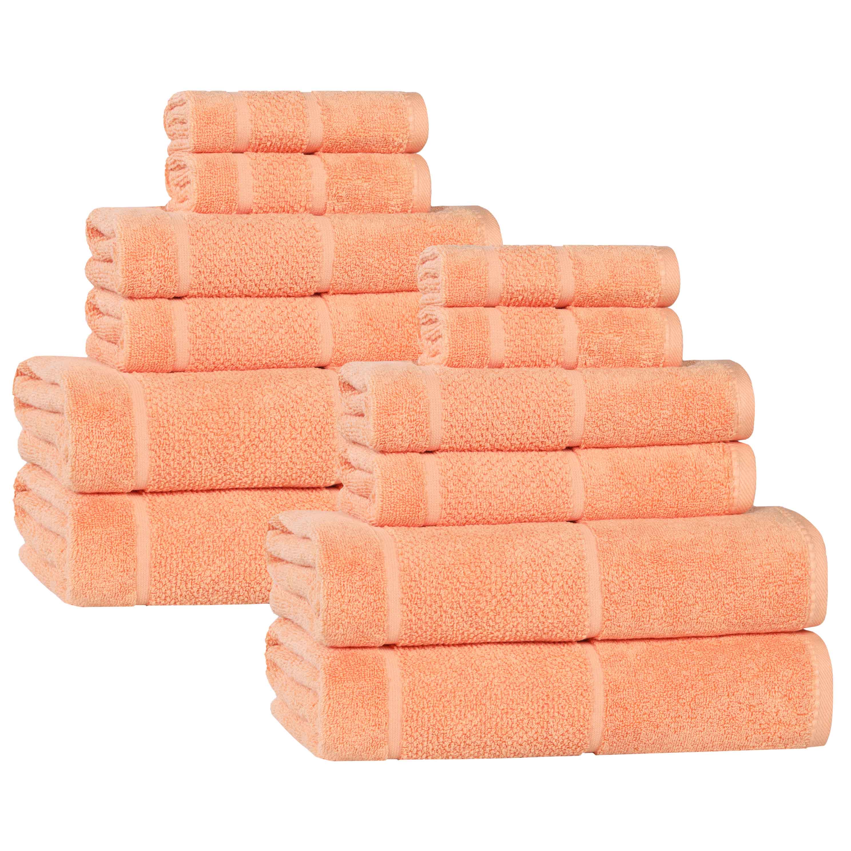 Premium 12-Piece Cotton Towel Set with Smart Twist Design - Soft, Absorbent & Durable Bath Towels for Spa, Gym, and Luxury Home Use