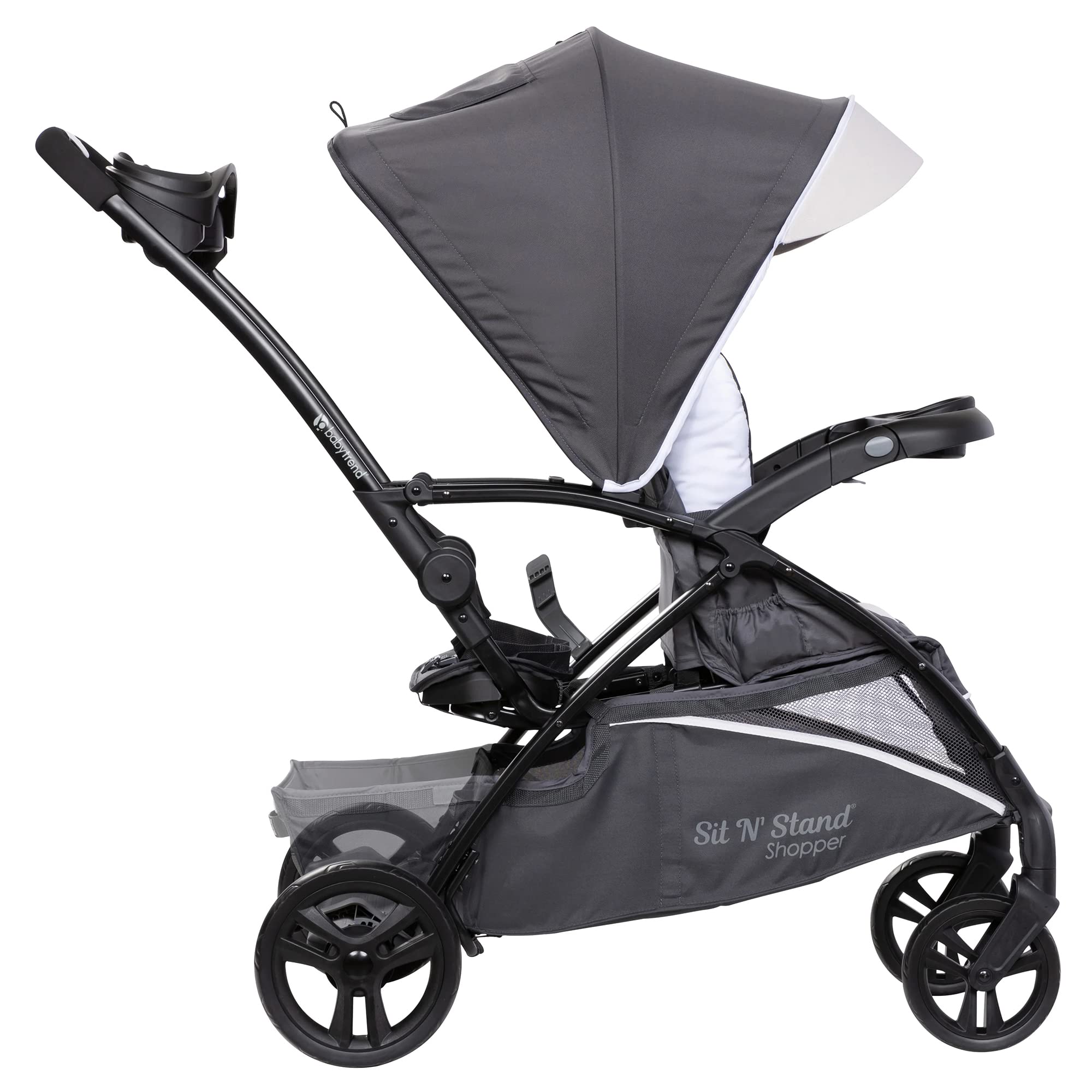 Baby Trend Sit N' Stand 5-in-1 Convertible Stroller with Canopy, Storage Basket & EZ-Lift Plus Lightweight Infant Car Seat - Includes Cozy Cover & Base in Magnolia | Perfect for Shopping, Travel & Family Outings