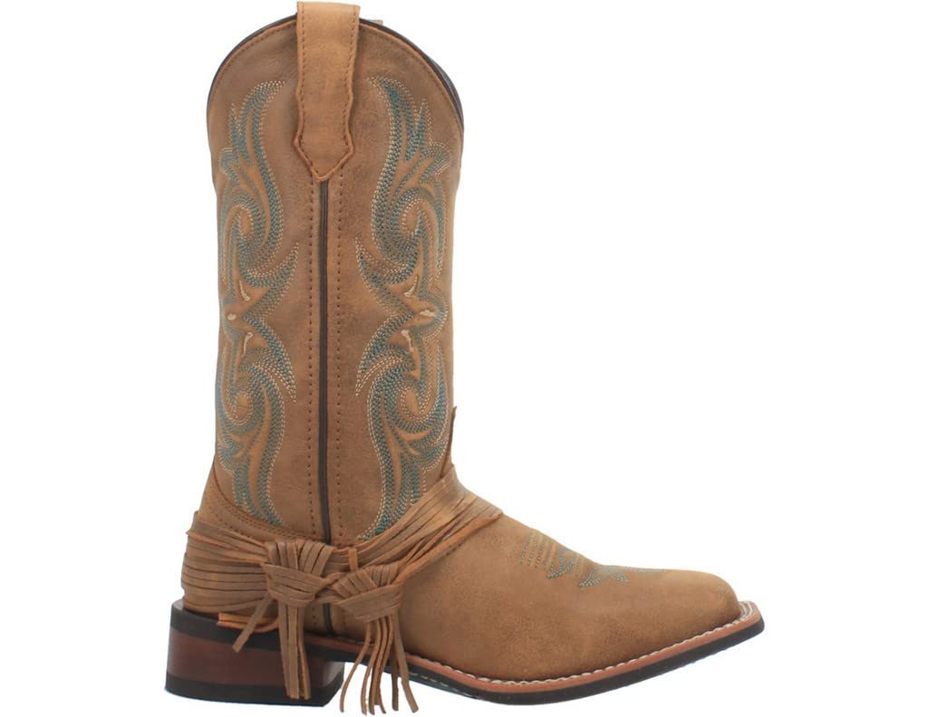 Laredo Dan Post Tan Sadie Women's Cowboy Boots - Western Square Toe Ankle Boots 5848 | Comfortable & Stylish for Country Dancing, Rodeo & Casual Wear