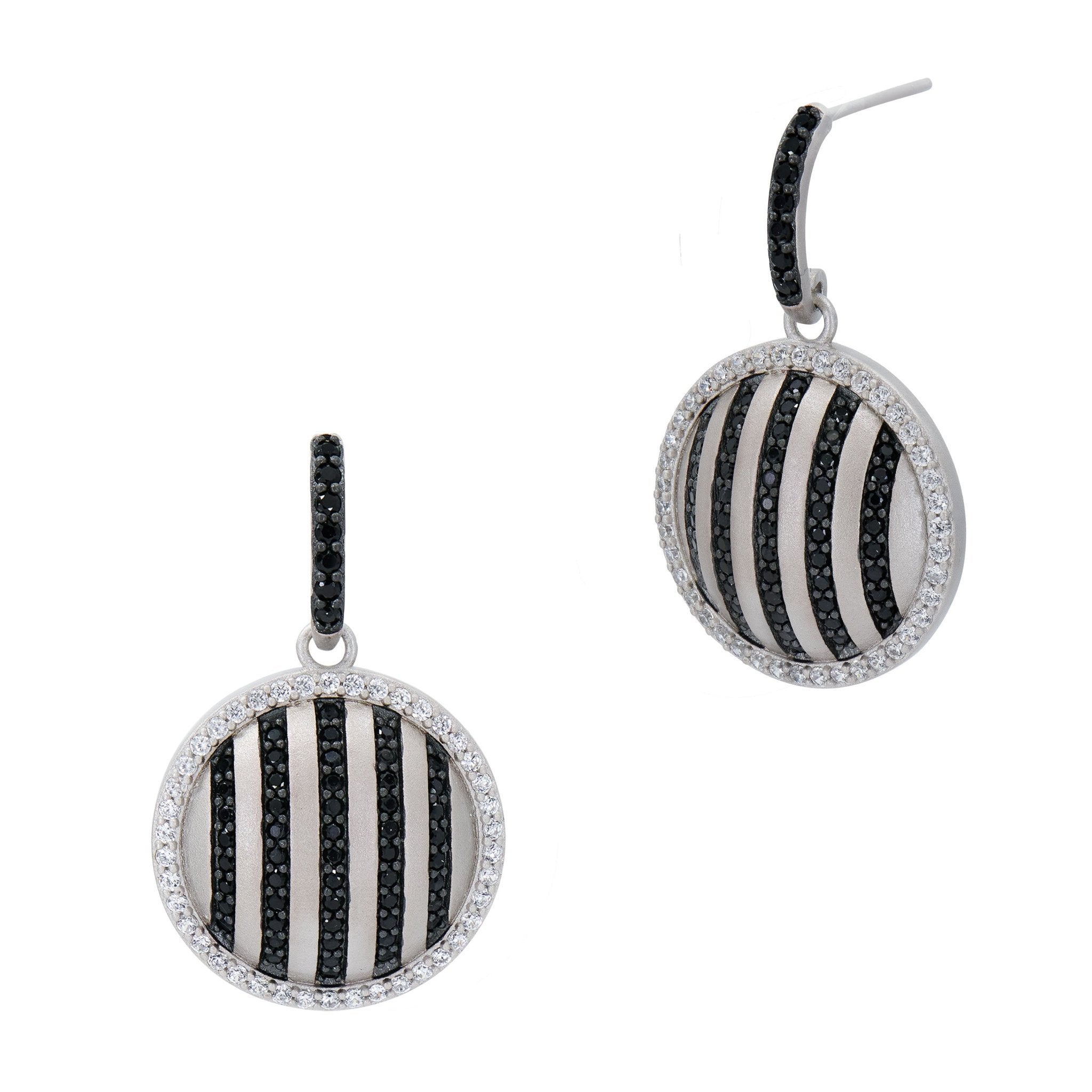 Industrial Finish Pavé Grit Disc Earrings - Stainless Steel Boho Hoop Earrings for Women | Perfect for Everyday Wear, Parties & Special Occasions
