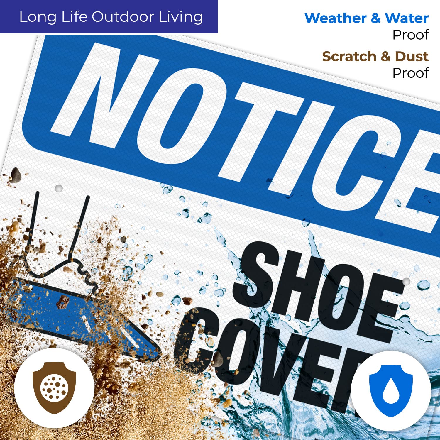 3M EGP Reflective OSHA Shoe Covers Sign - 18x24 Inches, .080 Aluminum, Fade Resistant for Indoor/Outdoor Use - Made in USA | Workplace Safety & Hygiene Compliance