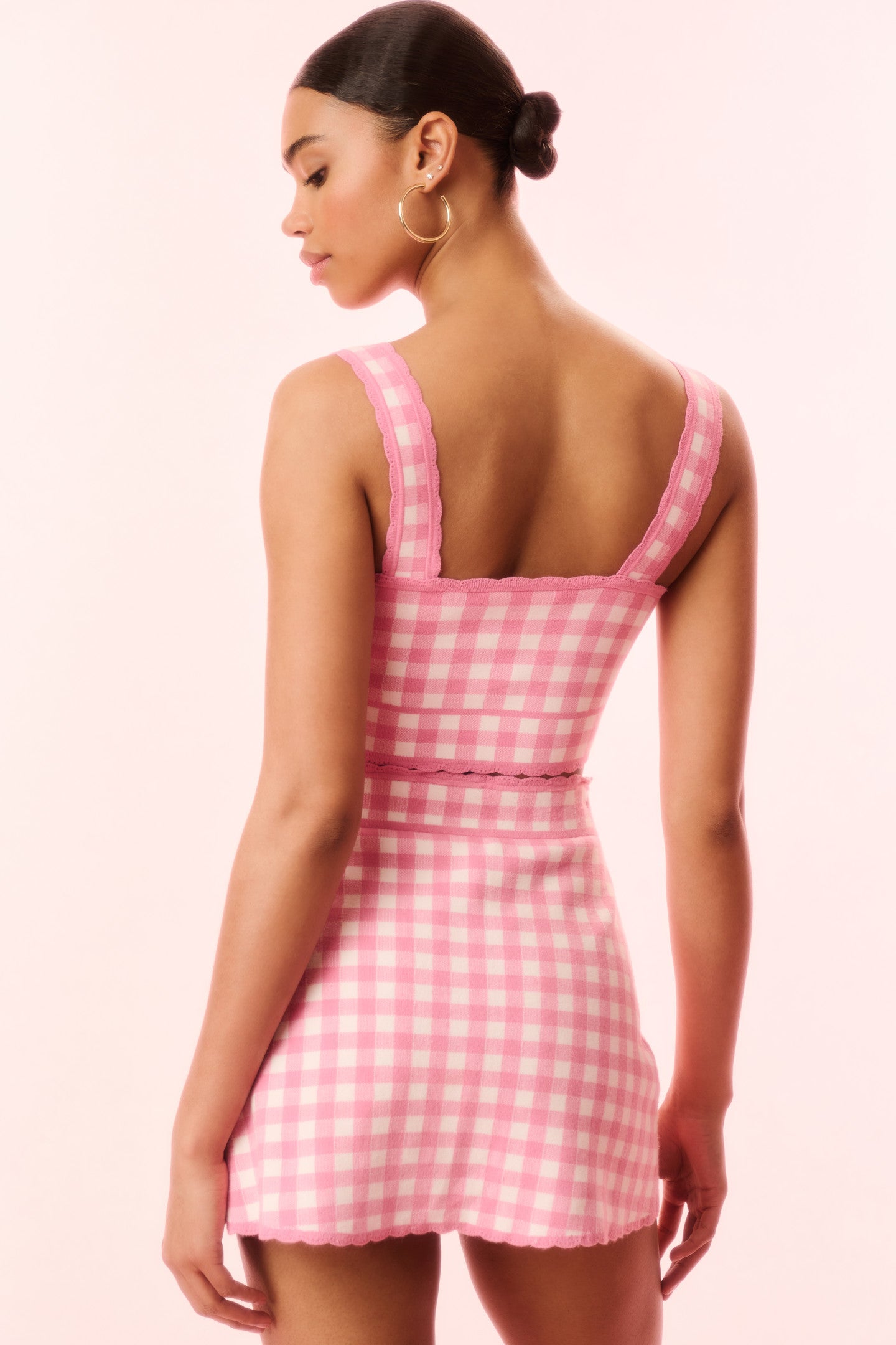 Jessyn Checkered Knit Tank Top for Women - Stylish Summer Casual Wear - Perfect for Beach, Vacation & Everyday Outfits