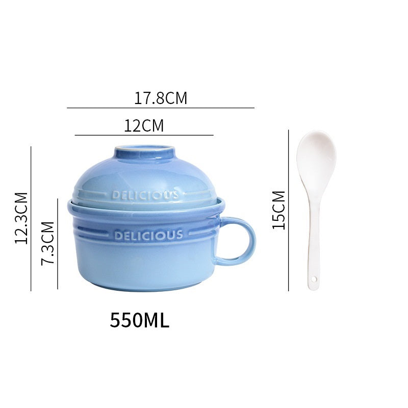 **Kalours Noodle Bowl Set with Lid & Soup Spoon – 50% Off Clearance Sale – Perfect for Ramen, Pho, and Asian Soups at Home**