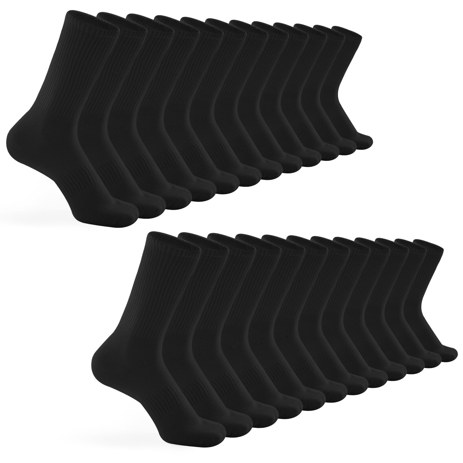 Honeysea 8-12 Pairs Crew Socks - Breathable Compression Socks for Women & Men - Athletic, Casual & Workout Socks for Running, Hiking & Daily Wear