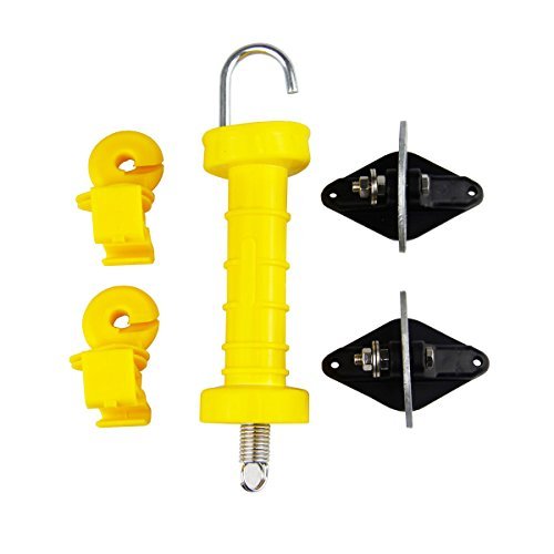 Durable Plastic Electric Fence Gate Handle & Anchor Kit - Heavy Duty Insulated Gate Opener for Livestock, Pets & Farm Security - Perfect for Cattle, Horse, Dog Fencing & Pasture Management