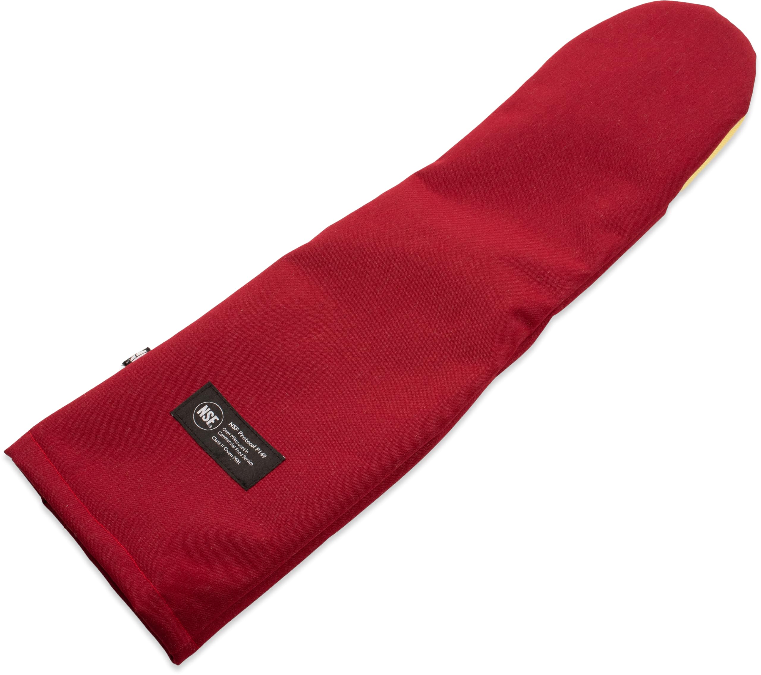 San Jamar KT0124K High Heat Resistant Oven Mitt - Flame Retardant Up to 900°F, 24-Inch Cool Touch Puppet for Baking, Grilling & BBQ - Red
