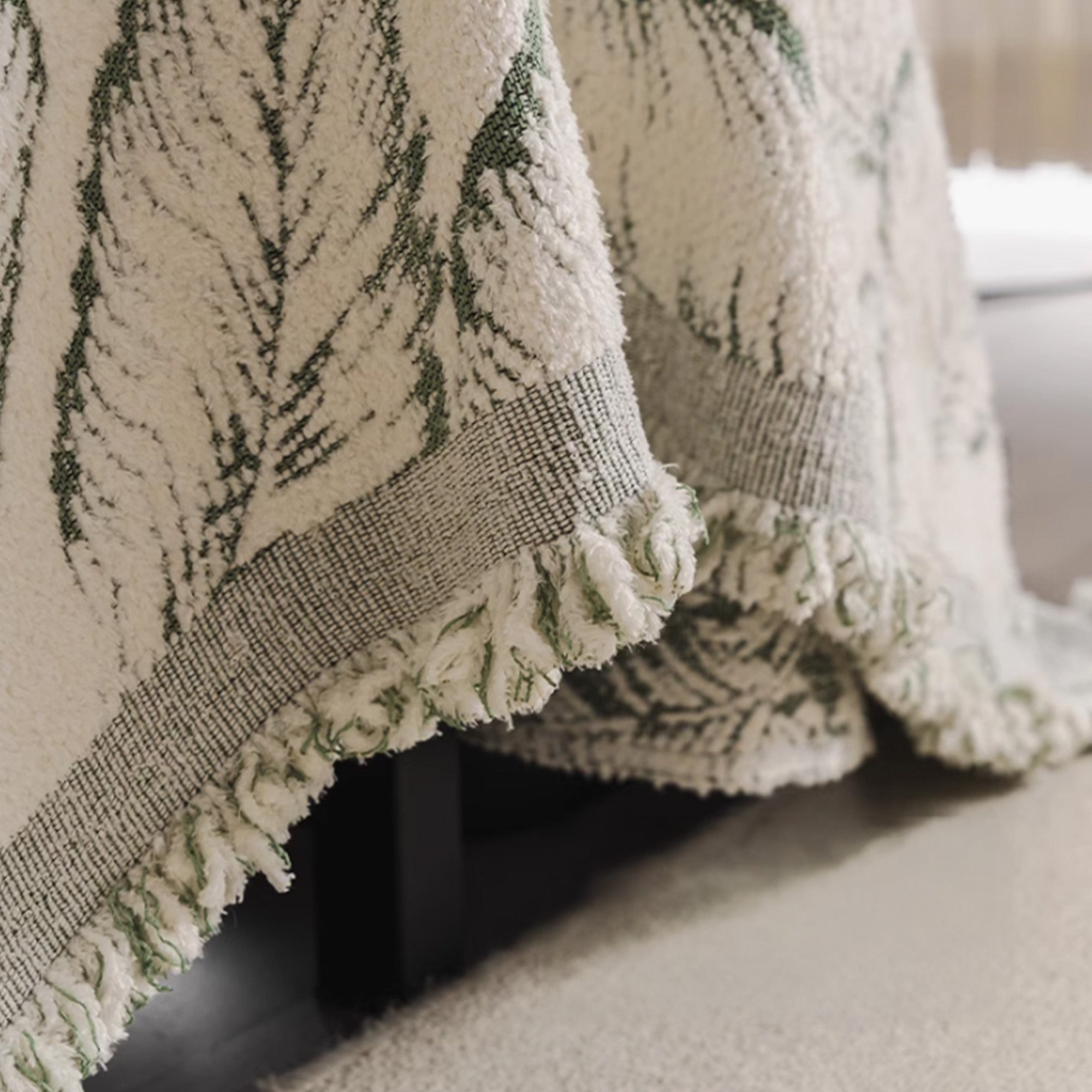 Leaf Pattern Chenille Sofa Cover - Soft Stretch Couch Slipcover for Living Room, Protects Furniture from Pets & Spills - Perfect for Home Decor & Daily Use