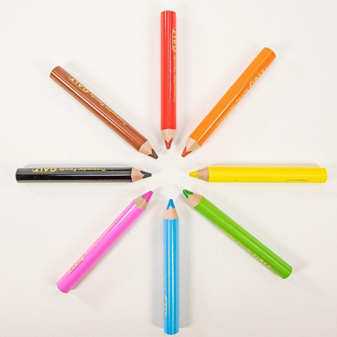 Galt Toys Triangular Pencils for Kids - 8-Piece Set for Easy Grip & Handwriting Practice | Perfect for School, Art Class & Home Learning Activities