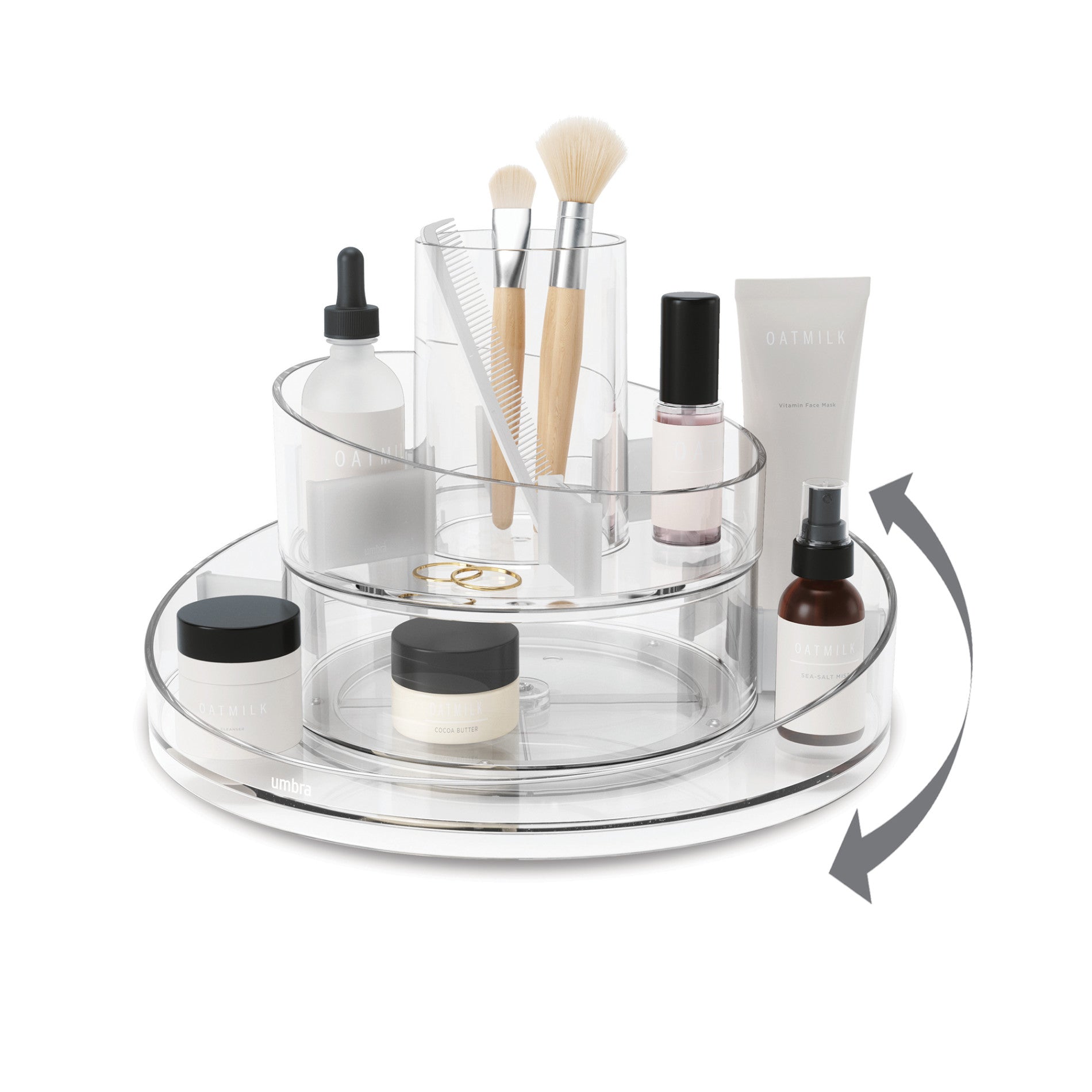 Cascada Cosmetic Organizer - Acrylic Makeup Storage Case with Drawers for Vanity, Bathroom & Travel | Perfect for Lipstick, Brushes & Skincare Products