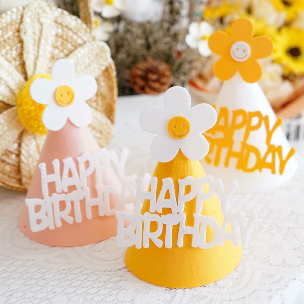 Daisy Balloons & Baby Shower Decorations - Happy Birthday Party Supplies Set with Cone Hats & Banners for Girls & Boys | Perfect for Birthday Parties, Baby Showers & Celebrations