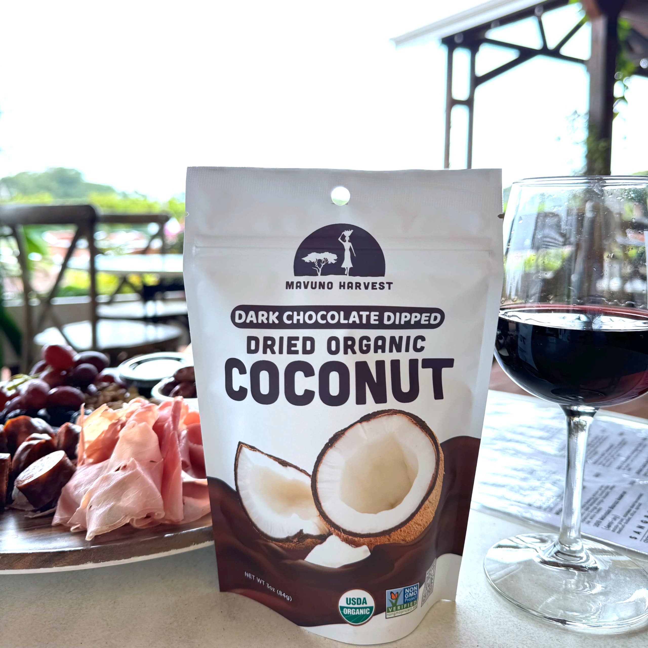 Organic Dark Chocolate Covered Coconut Chips - Non-GMO, Vegan, Fair Trade Healthy Snack - 1lb Bag of Premium Dried Coconut Dipped in Rich Chocolate - Perfect for Baking, Gift Baskets & On-the-Go Energy Boost
