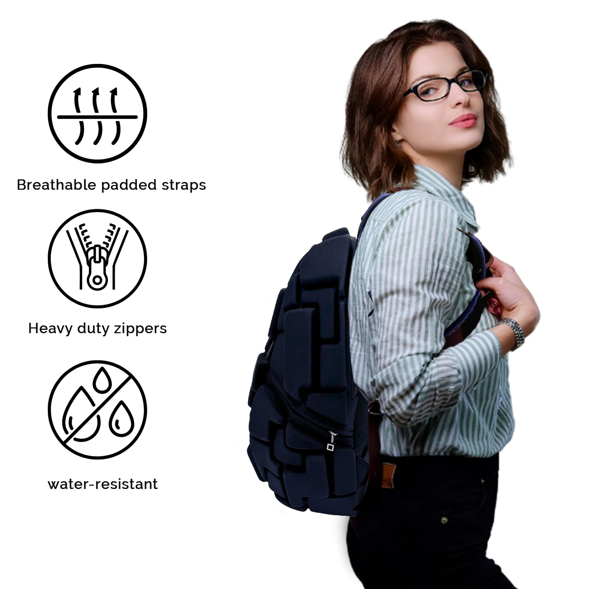 Blok Milky Way Black 15 Inch Laptop Backpack - Stylish Unisex Travel Bag with Large Storage for Men & Women | Perfect for Commuting, Business Trips & College Use