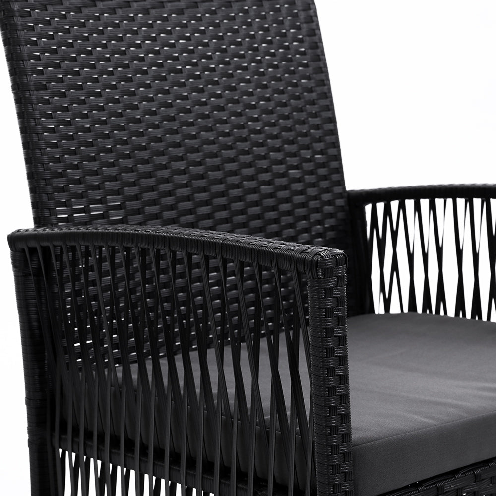 2-Piece Outdoor Dining Chairs Set - Weather-Resistant Wicker Patio Furniture for Garden, Backyard & Poolside - Comfortable Lounge Chairs for Relaxing & Entertaining