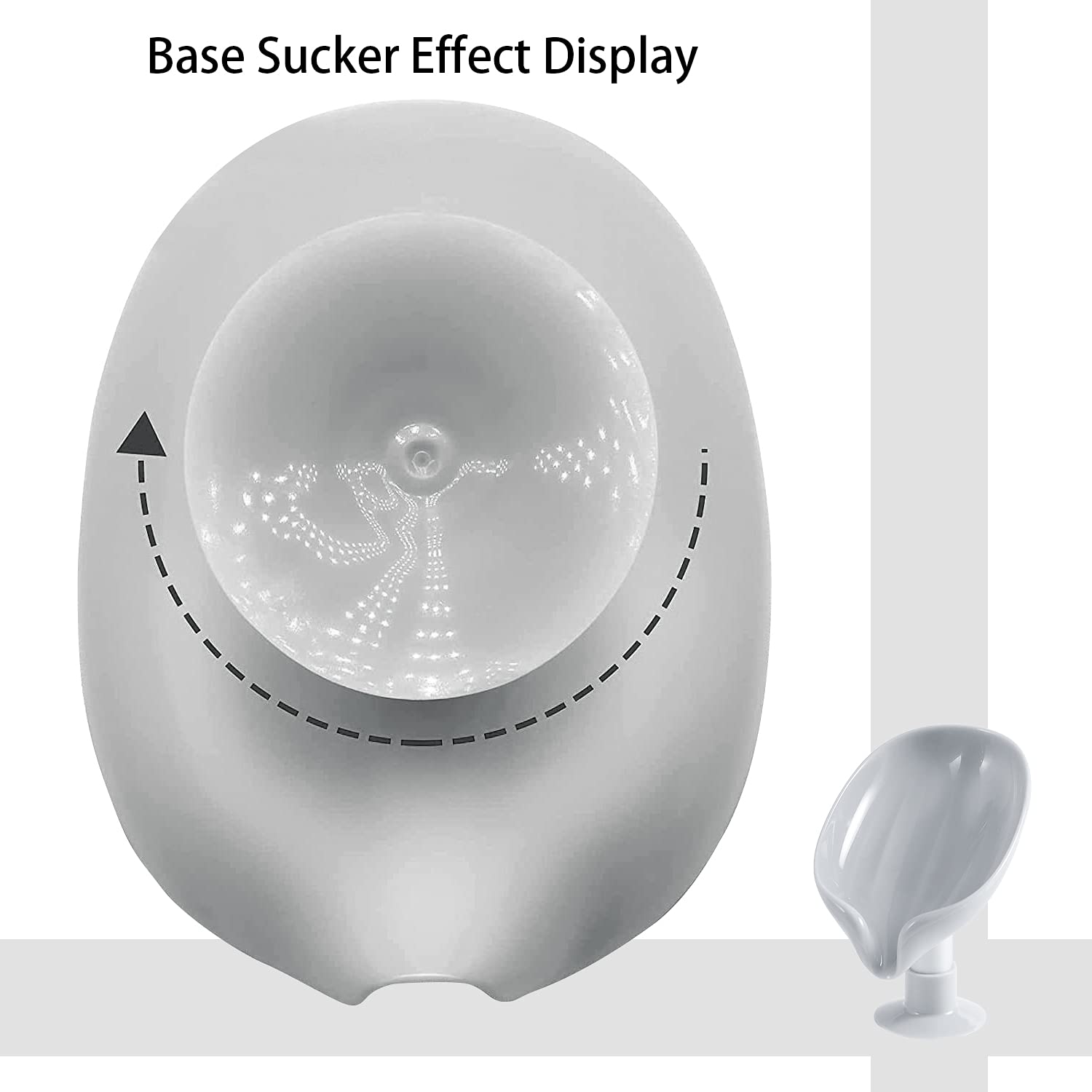 Self-Draining Soap Holder with Suction Cup - Shower & Kitchen Soap Dish, Sponge Holder for Bathroom - Grey | Perfect for Showers, Sinks & Countertops