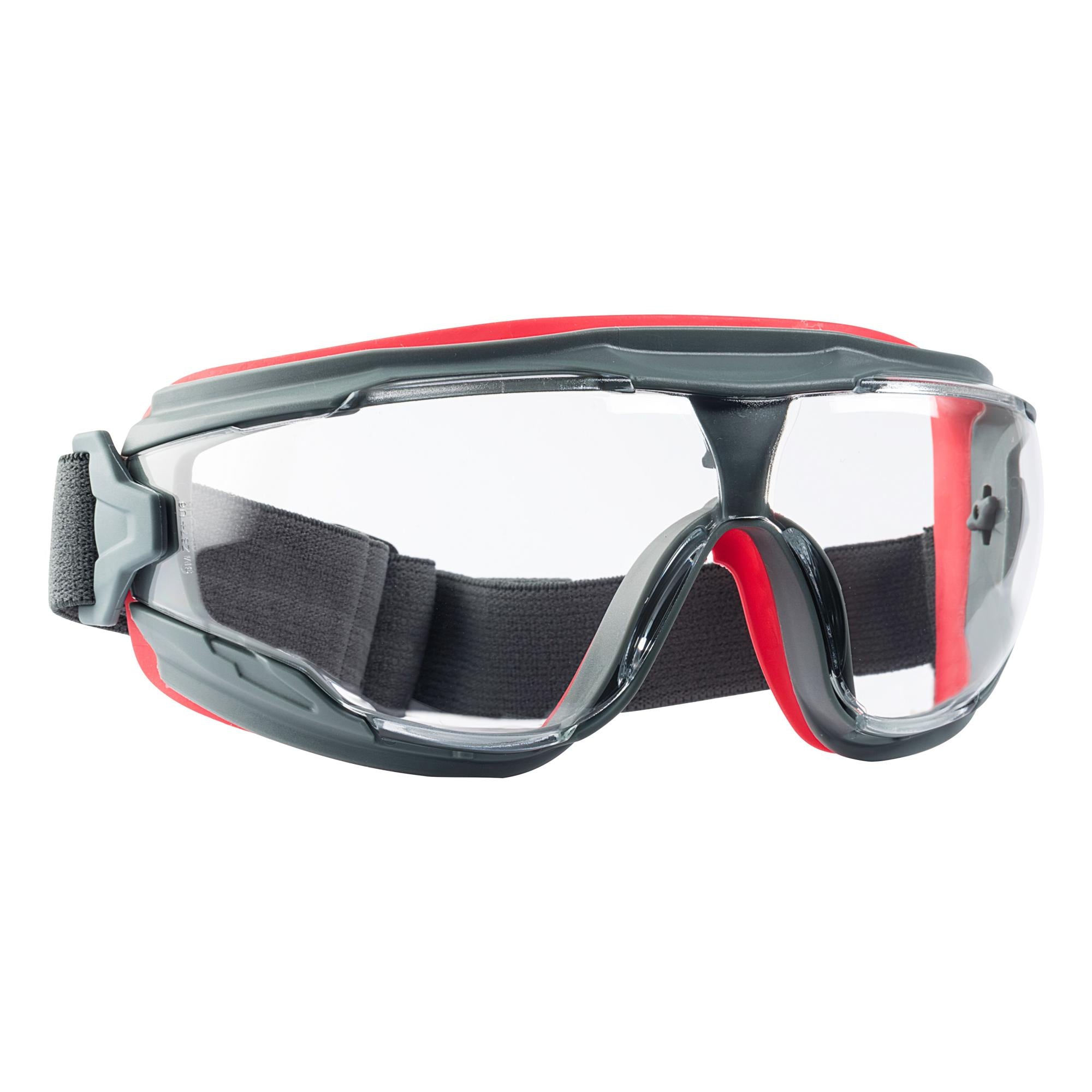 3M Anti Fog Safety Goggles with Scotchgard Protector 47212H1 VDC - Gray/Red Clear Lens for Construction, Lab Work & DIY Projects