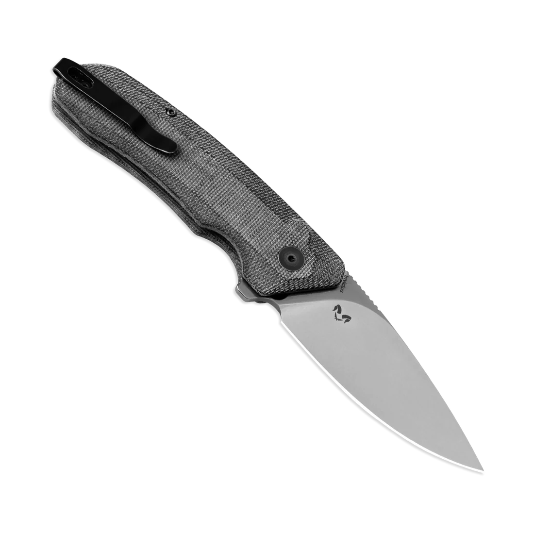 Kizer V3602C1 Vanguard Invictus Button Lock Folding Knife - Stonewashed Blade & Black Micarta Handles - EDC, Outdoor, Camping, Survival Gear