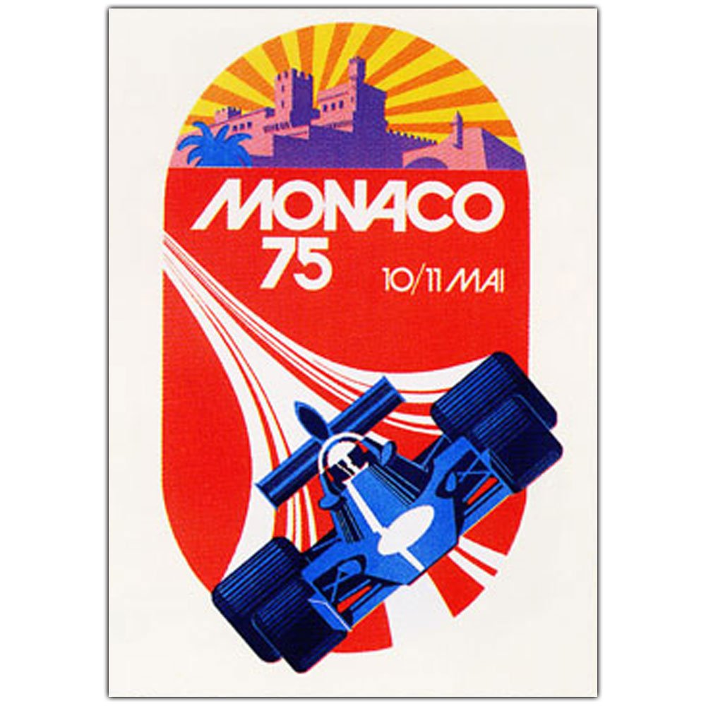 George Ham Monaco 1975 Canvas Art Print - Vintage Trademark Wall Decor for Living Room, Bedroom & Office