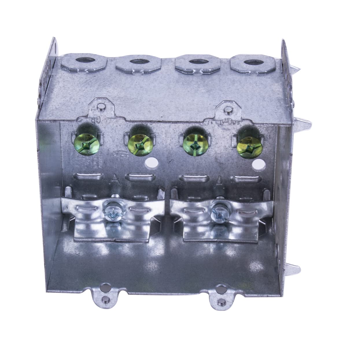 Lightway 2 Gang Electrical Outlet Box - Heavy Duty Metal Wall Plate for Home & Office Wiring - Perfect for Kitchen, Garage and Workshop Electrical Installations