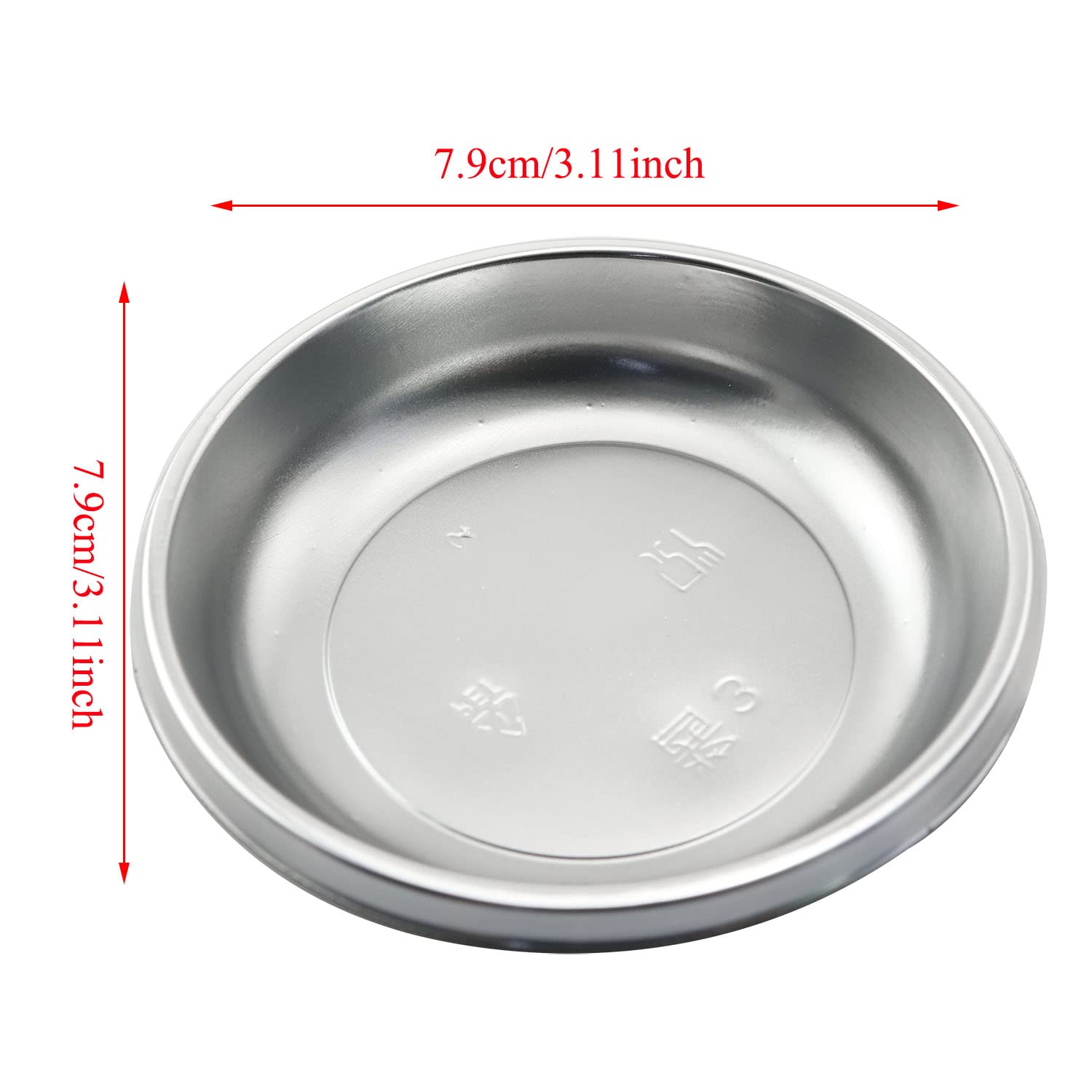 30-Pack Plastic Disposable Sauce Bowls - 2oz Round Dipping Dishes for Soy Sauce, Condiments, Soup & Seasoning - Perfect for Home, Restaurants & Party Catering (Silver)