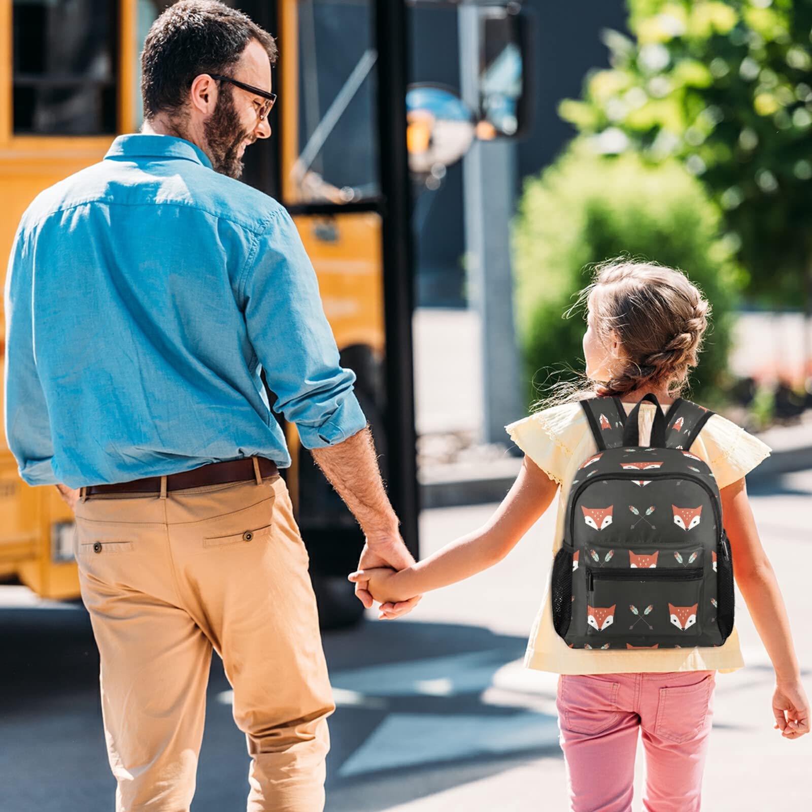 Senya Fox and Arrows Kids Backpack with Adjustable Chest Clip - Lightweight Toddler School Bag for Preschool Boys & Girls - Perfect for Daycare, Kindergarten, and Outdoor Adventures