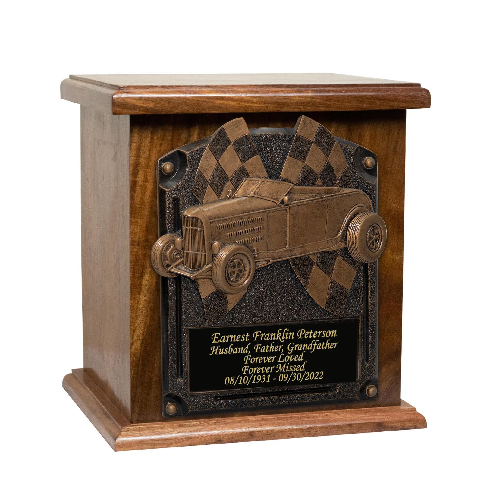 Handcrafted Wooden Muscle Car Cremation Urn - Personalized Engraved Memorial Urn for Car Enthusiasts & Collectors | Perfect for Funeral Services, Memorial Displays & Honoring Automotive Passions