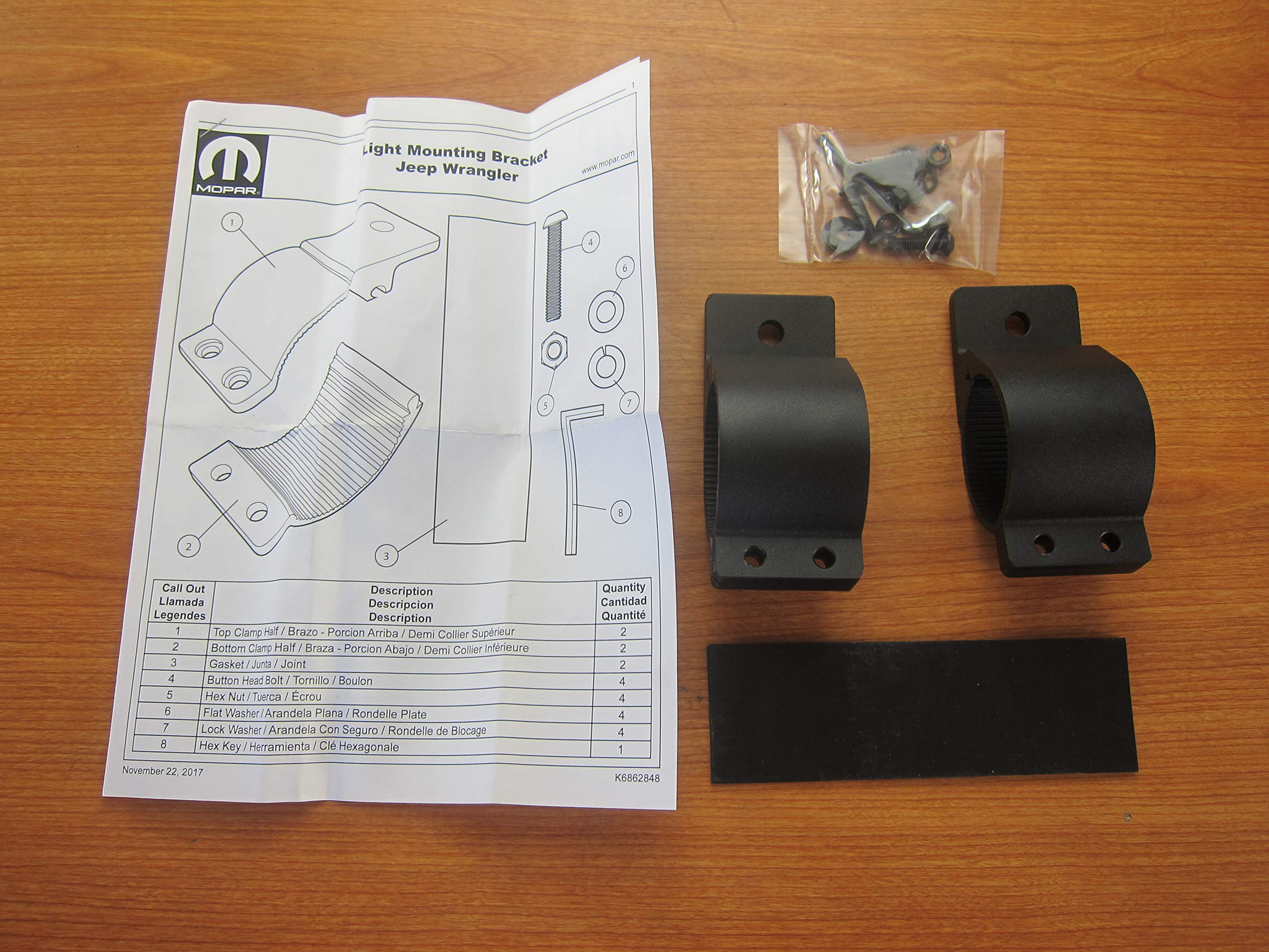 Jeep Wrangler JL & Gladiator Winch Guard Light Mounting Bracket - Heavy Duty Off-Road Accessory for Mopar - Perfect for Trail Riding, Rock Crawling & Night Off-Road Adventures