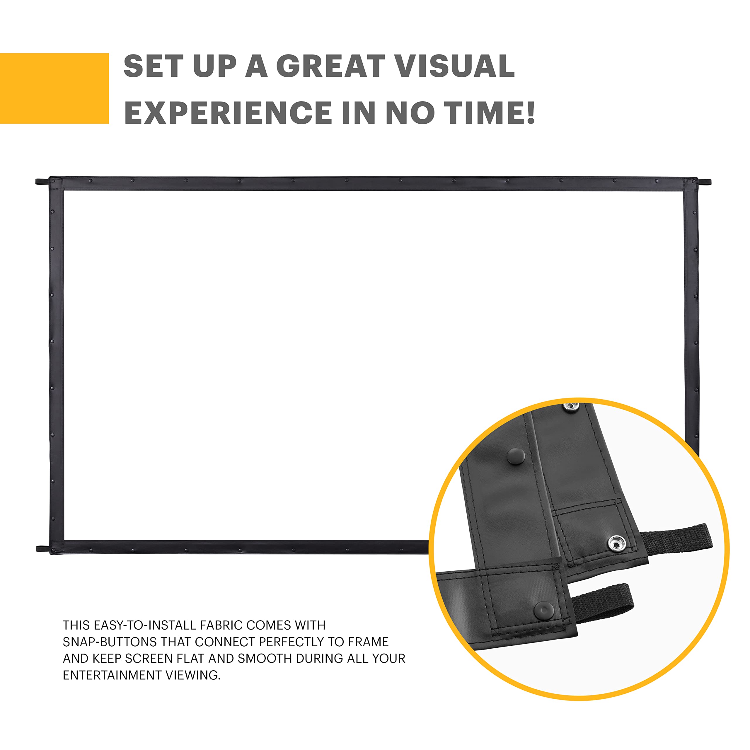 KODAK 120-Inch Fast Fold Projector Screen - High Contrast White Front Projection Backdrop for Indoor & Outdoor Movies | Wrinkle-Free, Glare-Proof & Easy-Clean Fabric | Perfect for Home Theater, Classroom Presentations & Backyard Movie Nights