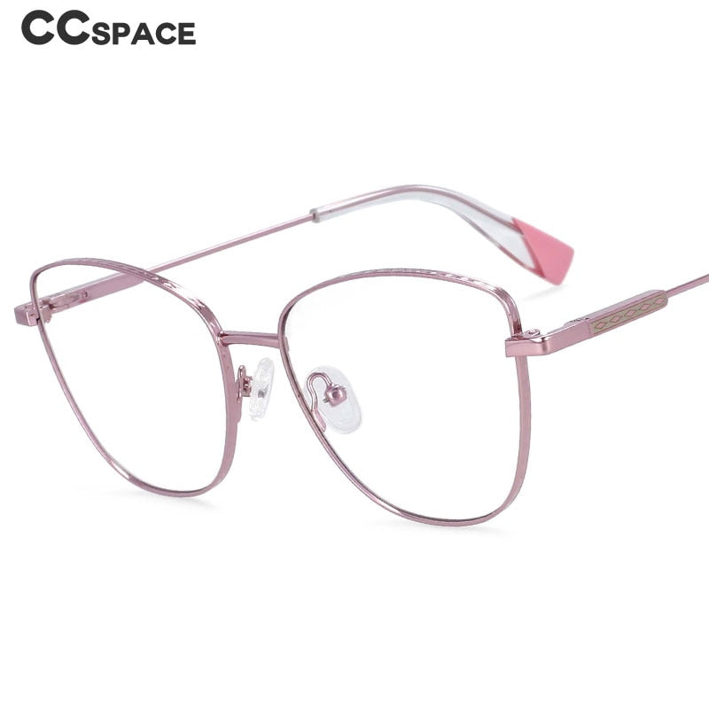 CCspace Women's Full Rim Oversized Square Alloy Frame Eyeglasses 54260 - Fashionable Reading Glasses for Work, Driving & Daily Use