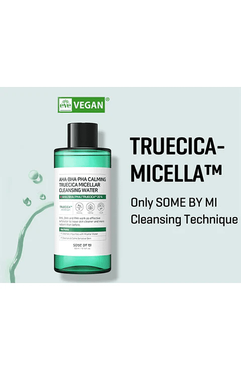 SOME BY MI AHA BHA PHA Truecica Micellar Cleansing Water - Gentle Face Wash for Sensitive Skin, Acne Treatment & Makeup Remover - Perfect for Daily Skincare Routine & Travel