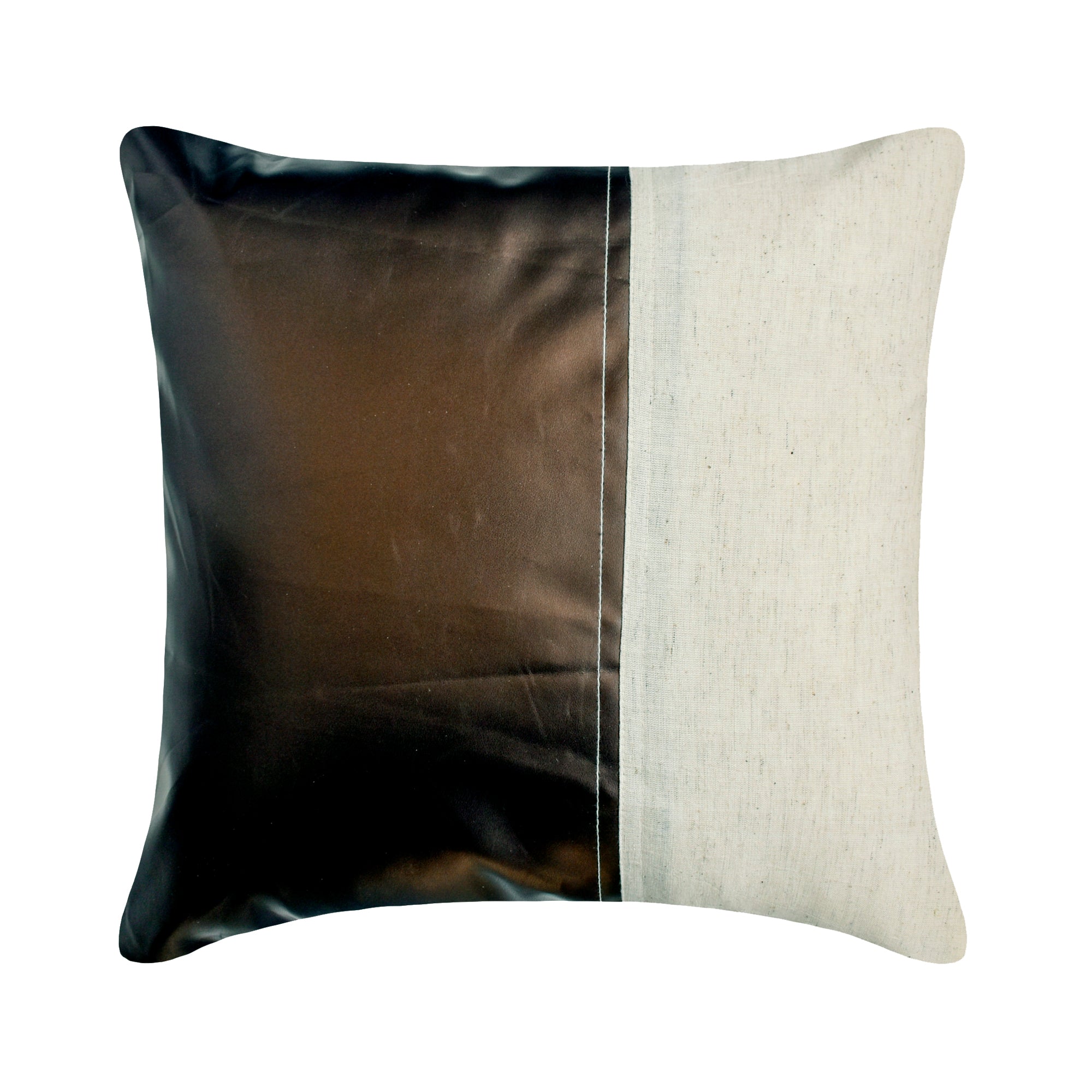 Better Half Gold Metallic Gold Faux Leather Throw Pillow Cover - Decorative Cushion for Sofa, Bed, Living Room & Home Decor