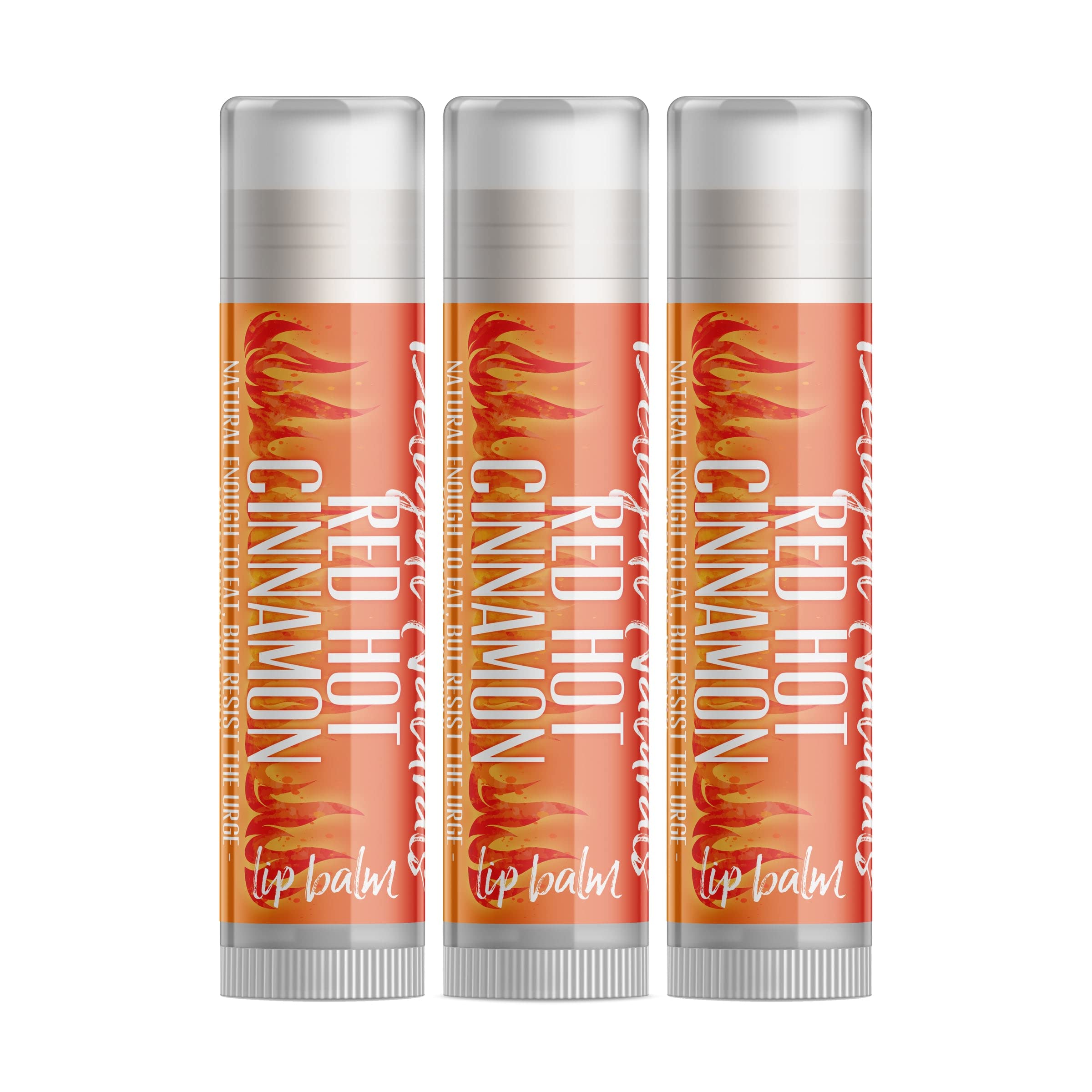 Red Hot Cinnamon Lip Balm Set of 3 - Moisturizing & Tingly Lip Care for Dry Lips - Perfect for Winter, Outdoor Activities & Gifts