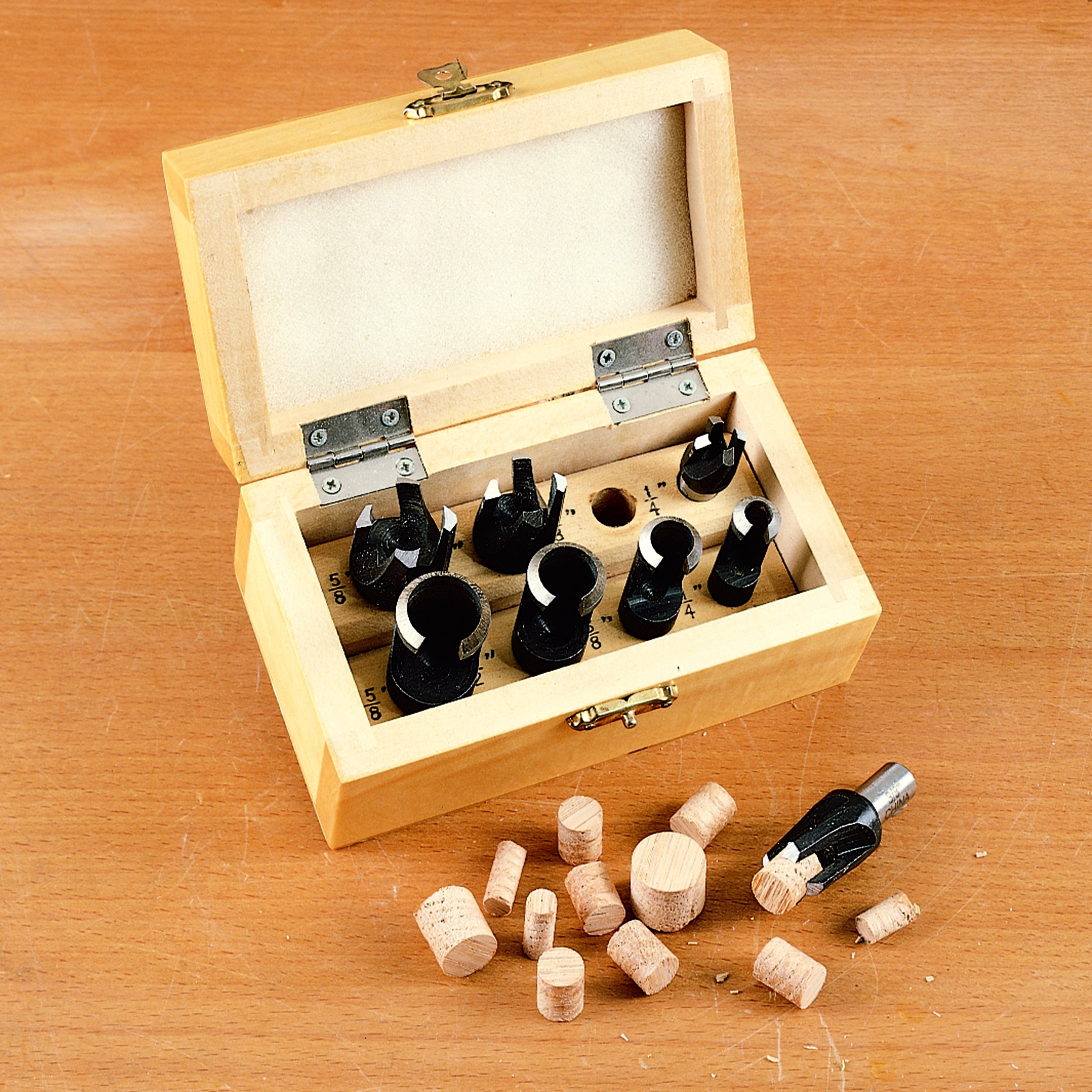 WOODRIVER 8-Piece Deluxe Plug Cutting Kit - Professional Woodworking Tool Set for Cabinet Making, Furniture Repair & DIY Projects - Perfect for Woodworkers and Carpenters