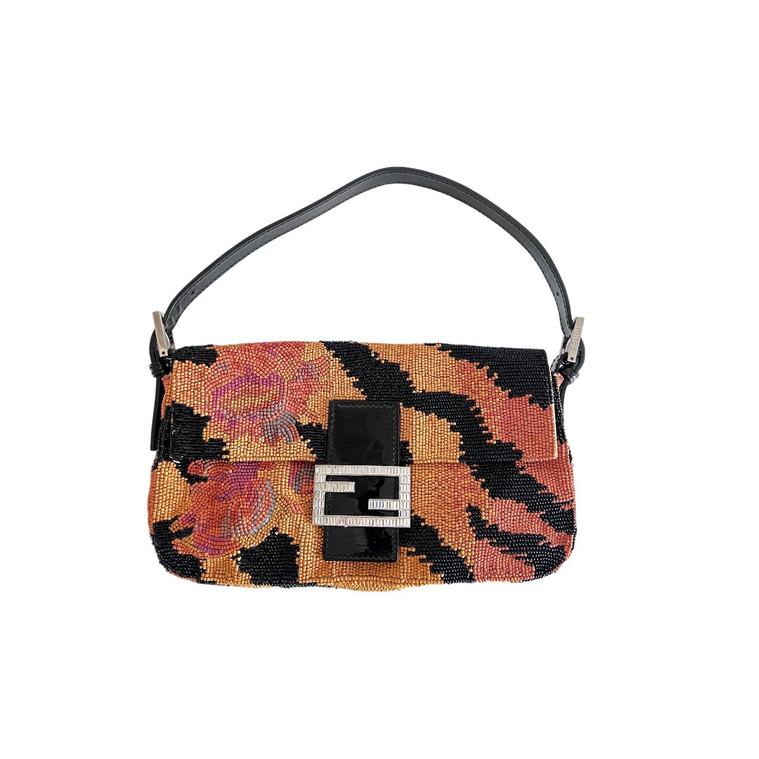 Fendi Conch Wooden Beads Baguette Handbag - Luxury Designer Shoulder Bag for Women, Perfect for Parties, Weddings & Evening Events