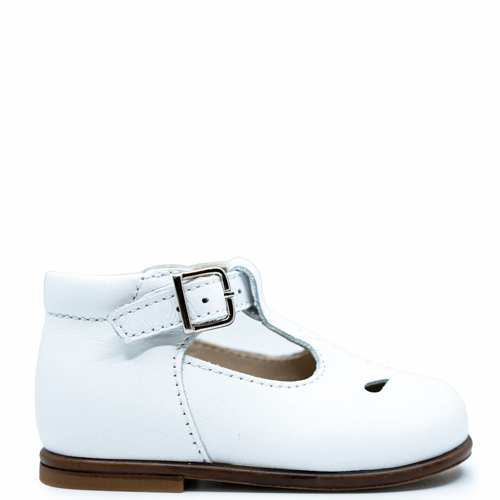 Beberlis White Perforated T-Strap Baby Shoes - Breathable First Walkers for Newborns & Infants | Perfect for Special Occasions, Photo Shoots & Daily Wear