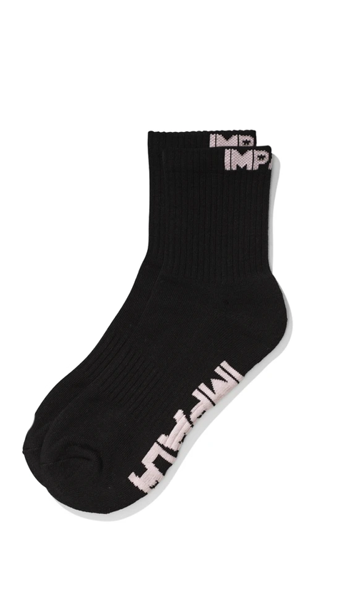Impala Everyday Socks 3-Pack Black - Soft Comfortable Cotton Crew Socks for Men & Women - Perfect for Work, Sports & Casual Wear