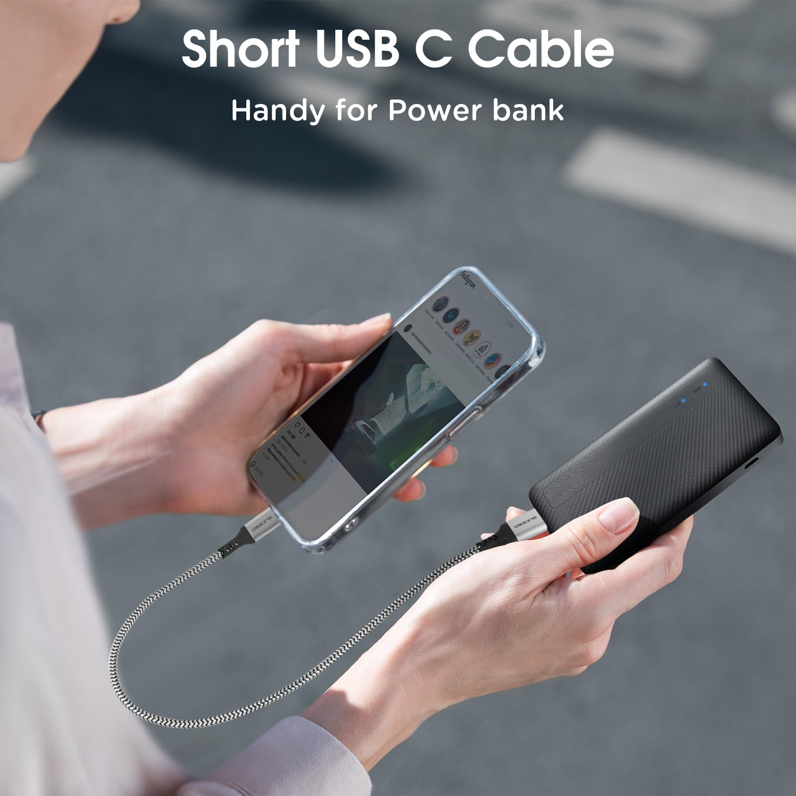 SUCESO USB-C to USB 3.1 Gen2 Cable 1.6FT - 10Gbps High Speed Data Transfer & 60W Fast Charging for Samsung Galaxy S23/S22, PS5, Huawei, LG V20, Google Pixel 7, External SSD, CarPlay, Android Auto - Perfect for Gaming, Work & Travel Charging