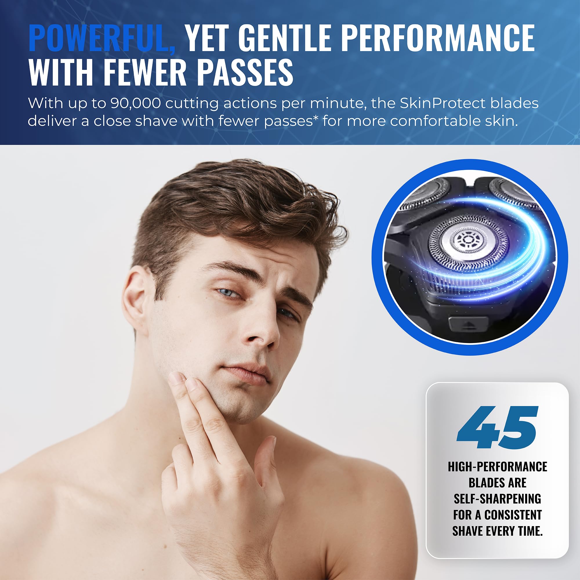 Philips Electric Shavers for Men - Rechargeable Wet/Dry Shaver with SenseIQ Technology, Cordless Razor with Pop-up Trimmer & Travel Case | Smooth Shaving for Home, Office & Travel Grooming