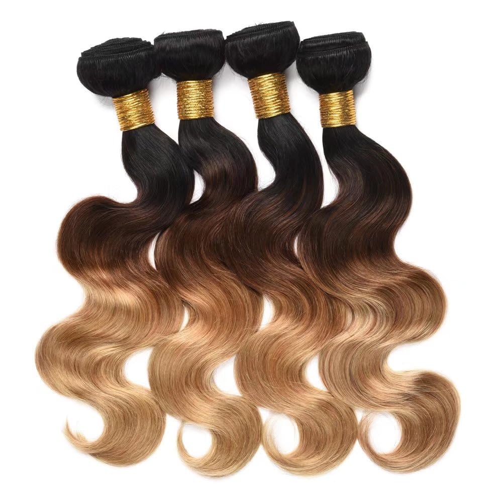 FEEL ME 3 Bundles Brazilian Straight Virgin Hair Extensions - 20/22/24 Inch Unprocessed 100% Human Hair Weft (Color 30 Brown) for Sew-in, Clip-in & Glue-in Hairstyles - Perfect for Daily Wear, Parties & Special Occasions