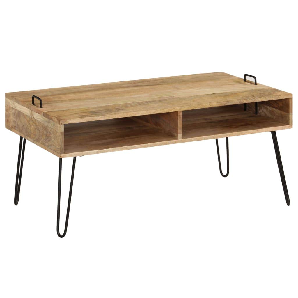 Modern Solid Mango Wood Coffee Table - 39.4