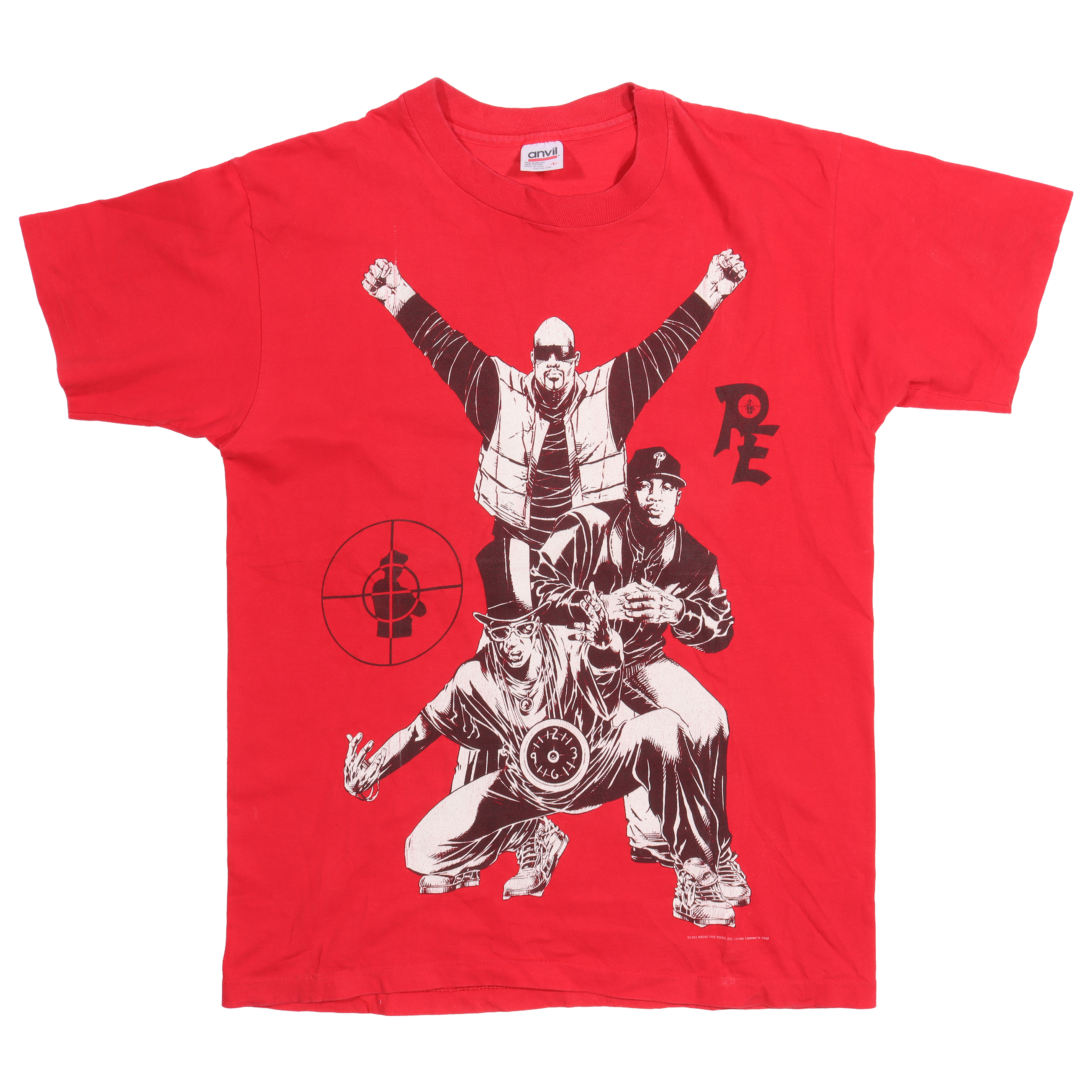 Vintage 1994 Public Enemy Graphic T-Shirt - Hip Hop Band Tee for Men & Women - Perfect for Concerts, Gifts & 90s Retro Fashion