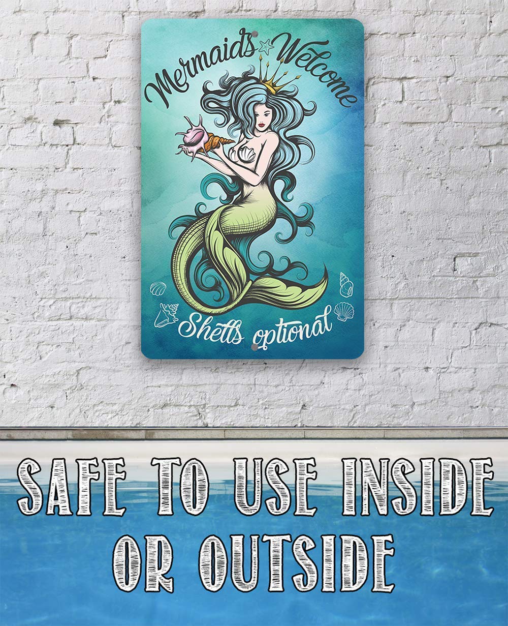 Mermaid Welcome Metal Wall Sign - 8