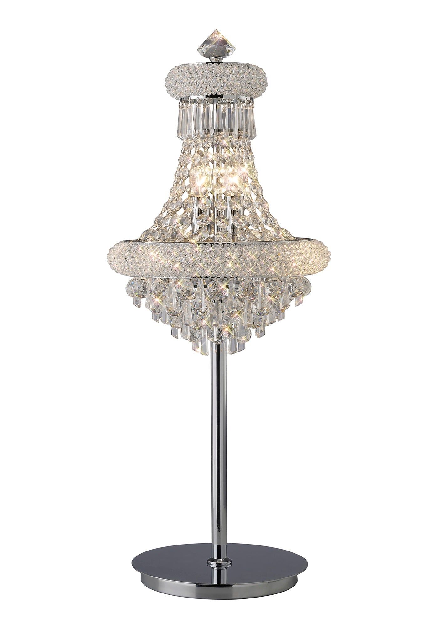 Alexandra Table Lamp - 5 Light E14 Base in Gold/Polished Chrome Finish - Perfect for Bedroom Nightstand, Living Room Side Table or Office Desk Lighting