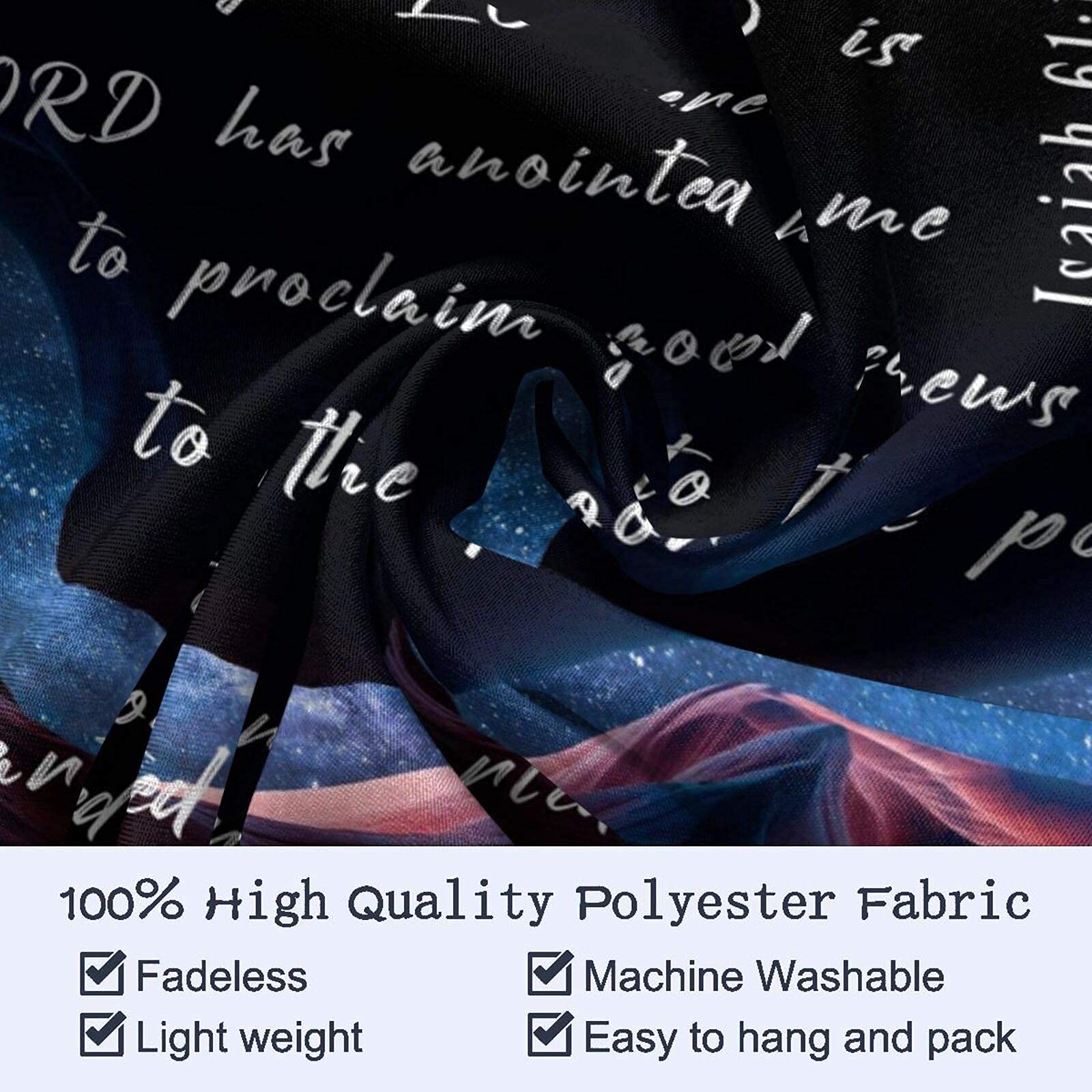 Christian Galaxy Tapestry with Bible Verses - Isaiah 61:1 & Serenity Prayer Wall Hanging Decor (90x60 inches) for Bedroom, Living Room & Prayer Space - Inspirational Home Aesthetic & Spiritual Room Decor