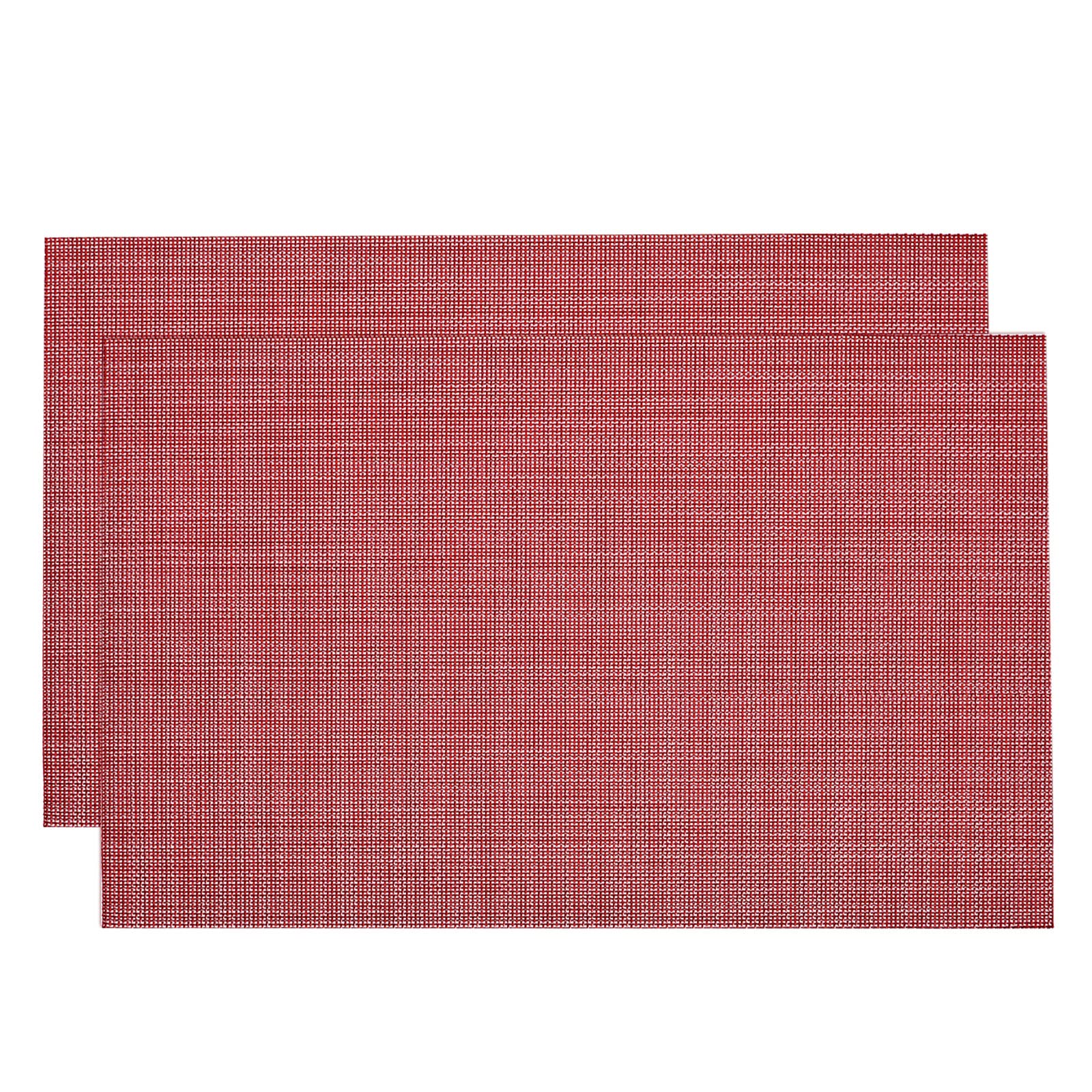 uxcell 16x12 Inch PVC Washable Woven Placemats Set of 2 - Durable Red Table Mats for Dining, Kitchen & Home Decor | Non-Slip & Easy Clean Place Mats for Restaurants, Parties & Everyday Use