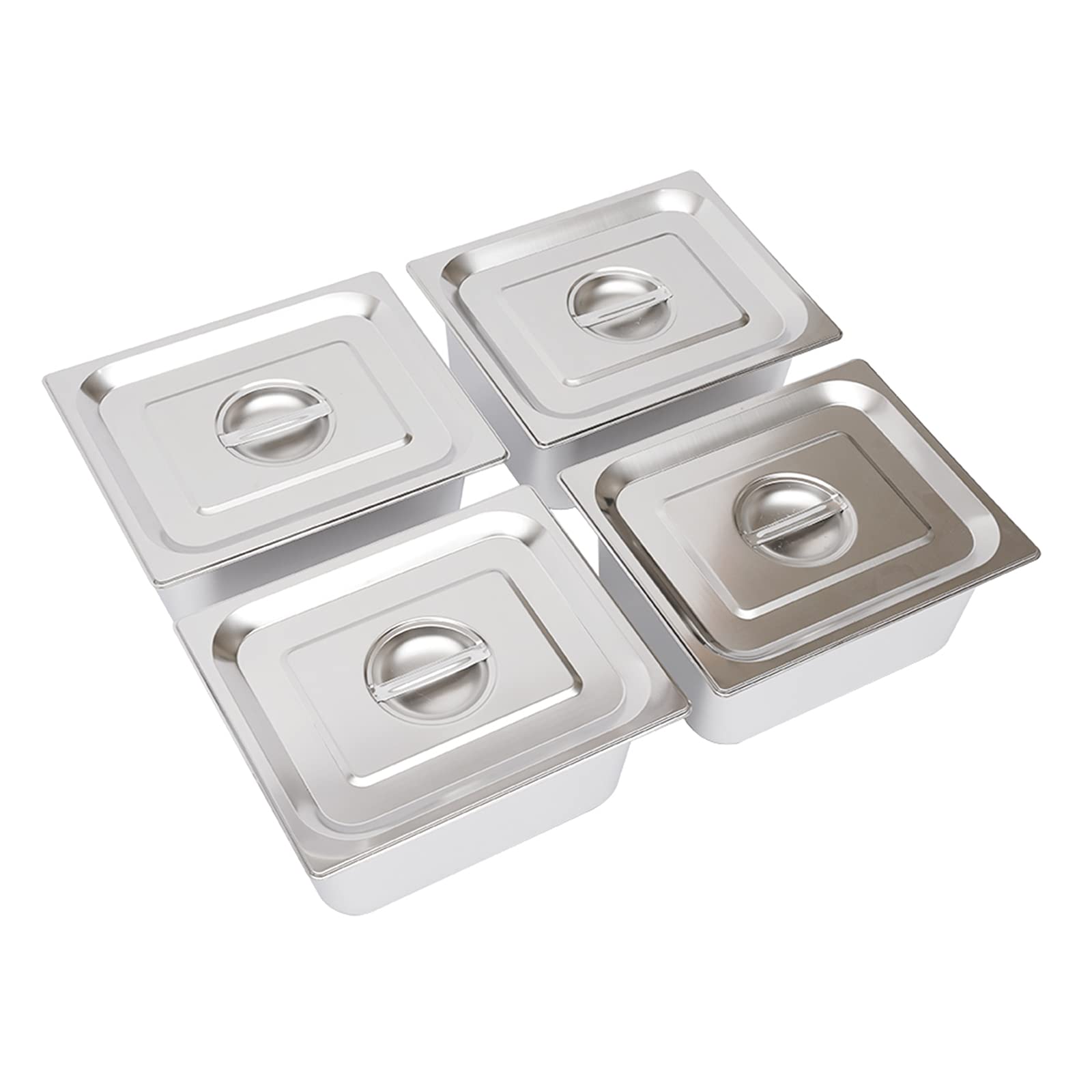 Premium Stainless Steel Commercial Food Warmer - 4-Pot Bain Marie Buffet Warmer with Steam Table | Ideal for Restaurants, Catering & Buffet Service
