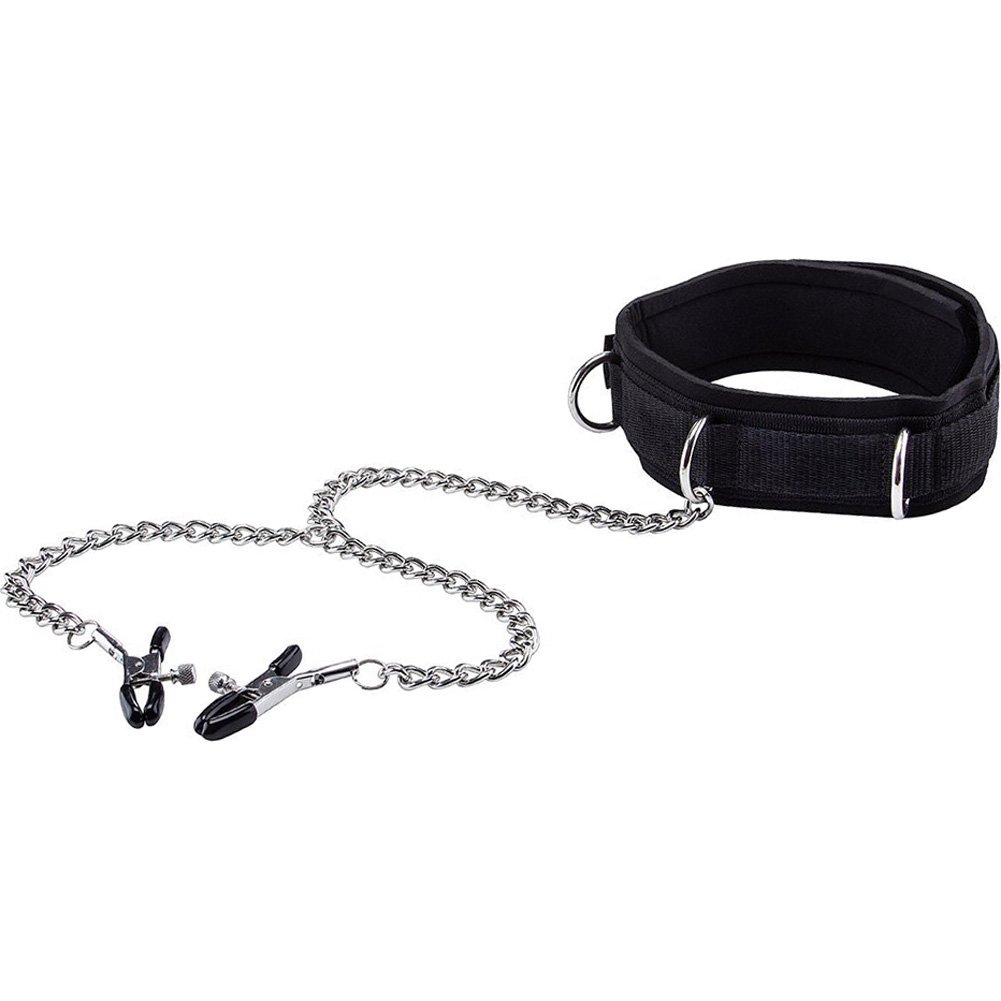 Shots America Ouch! Adjustable Velcro Dog Collar - Black - Perfect for Pet Training, Grooming & Vet Visits